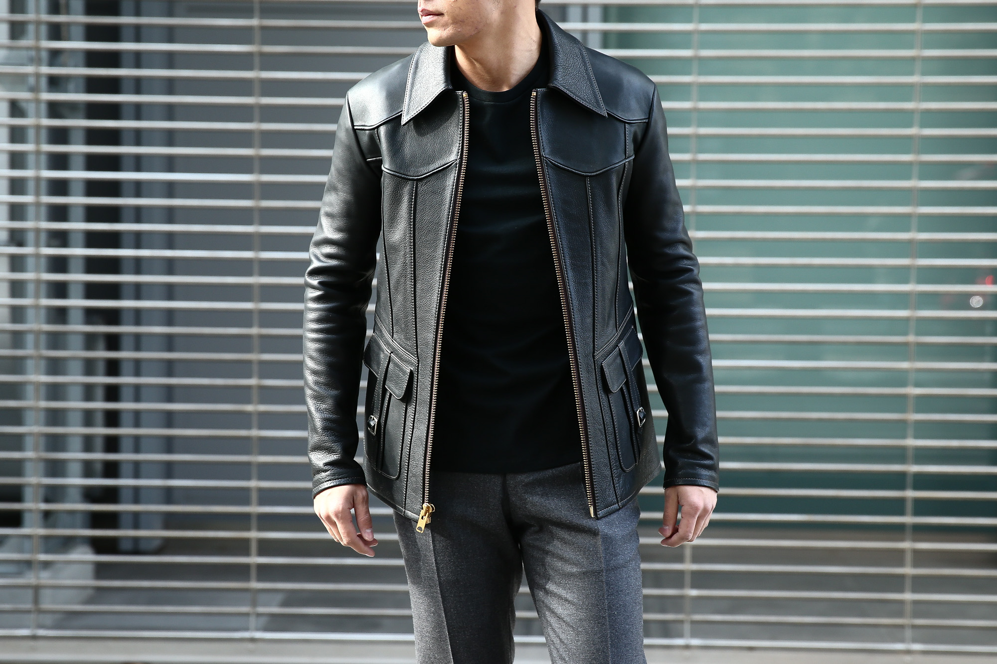 South Paradiso Leather (サウスパラディソレザー) East West イーストウエスト 【SMOKE //// スモーク】 Cow Hide Leather カウハイドレザー レザージャケット BLACK (ブラック) MADE IN USA (アメリカ製) 愛知 名古屋 Alto e Diritto アルト エ デリット　サウスパラディソ イーストウエスト パラディソ PARADISO ヴィンテージ レザージャケット  36,38,40,42,44