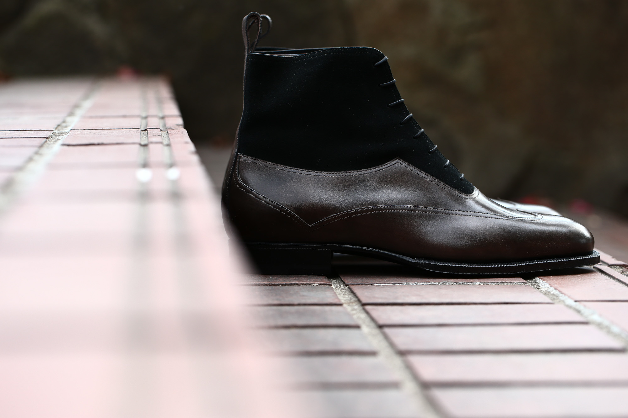 ENZO BONAFE (エンツォボナフェ) 【ART.3922】 Balmoral boots BONAUDO MUSEUM CALF LEATHER ボナウド社ミュージアムカーフレザー バルモラルブーツ PEWTER × NERO (ピューター × ブラック) 2018 春夏新作 enzobonafe ブーツ 2トーン 愛知 名古屋 Alto e Diritto アルト エ デリット