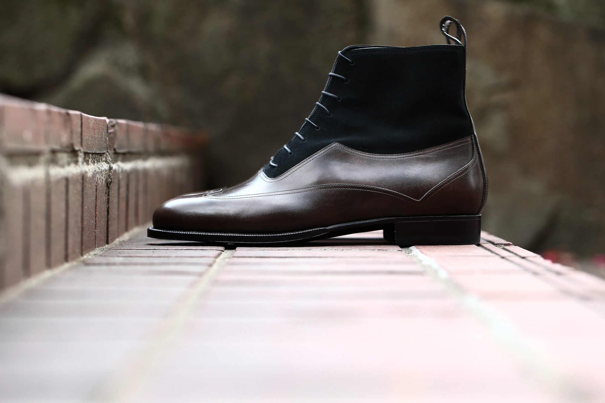 ENZO BONAFE (エンツォボナフェ) 【ART.3922】 Balmoral boots BONAUDO MUSEUM CALF LEATHER ボナウド社ミュージアムカーフレザー バルモラルブーツ PEWTER × NERO (ピューター × ブラック) 2018 春夏新作 enzobonafe ブーツ 2トーン 愛知 名古屋 Alto e Diritto アルト エ デリット