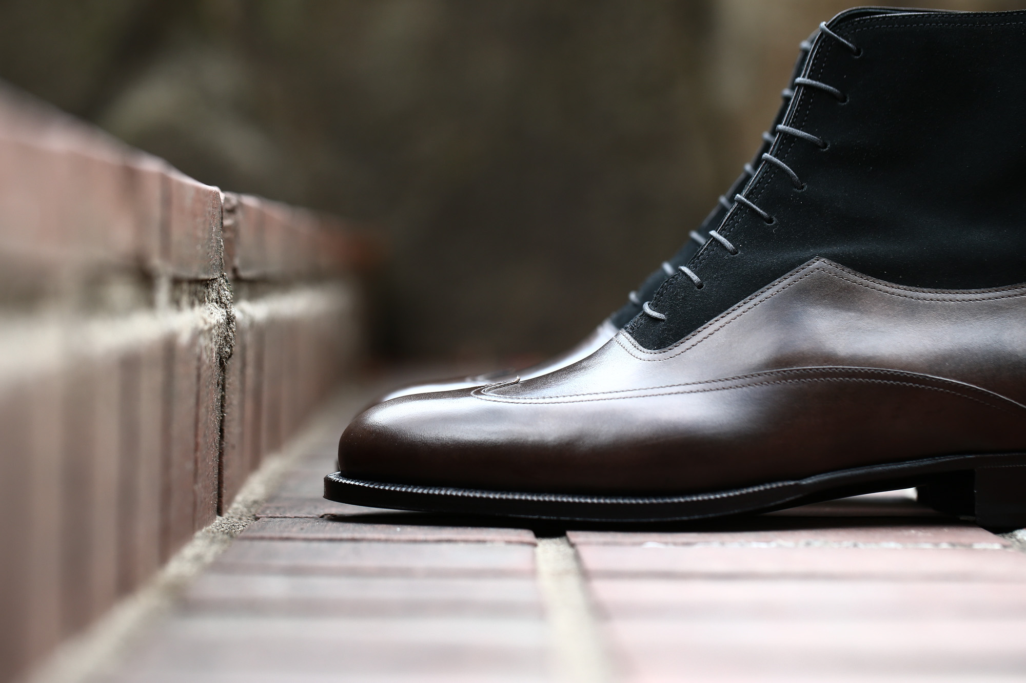 ENZO BONAFE (エンツォボナフェ) 【ART.3922】 Balmoral boots BONAUDO MUSEUM CALF LEATHER ボナウド社ミュージアムカーフレザー バルモラルブーツ PEWTER × NERO (ピューター × ブラック) 2018 春夏新作 enzobonafe ブーツ 2トーン 愛知 名古屋 Alto e Diritto アルト エ デリット