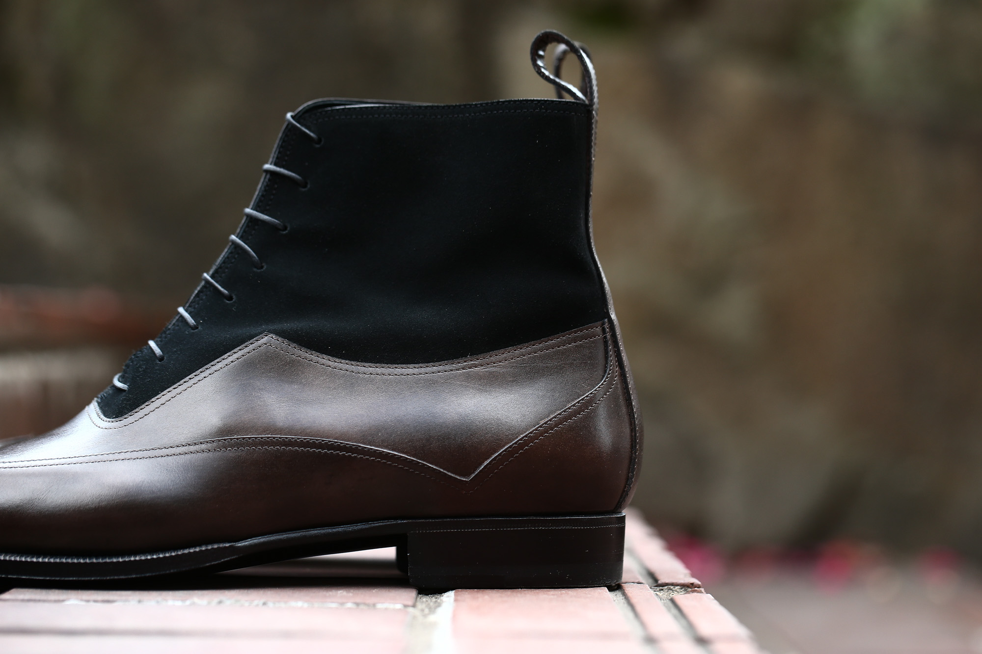 ENZO BONAFE (エンツォボナフェ) 【ART.3922】 Balmoral boots BONAUDO MUSEUM CALF LEATHER ボナウド社ミュージアムカーフレザー バルモラルブーツ PEWTER × NERO (ピューター × ブラック) 2018 春夏新作 enzobonafe ブーツ 2トーン 愛知 名古屋 Alto e Diritto アルト エ デリット