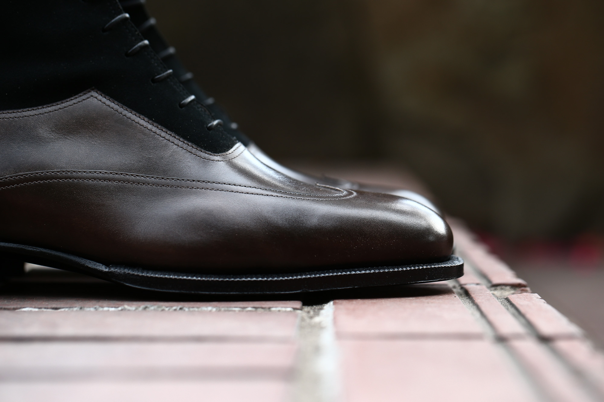 ENZO BONAFE (エンツォボナフェ) 【ART.3922】 Balmoral boots BONAUDO MUSEUM CALF LEATHER ボナウド社ミュージアムカーフレザー バルモラルブーツ PEWTER × NERO (ピューター × ブラック) 2018 春夏新作 enzobonafe ブーツ 2トーン 愛知 名古屋 Alto e Diritto アルト エ デリット