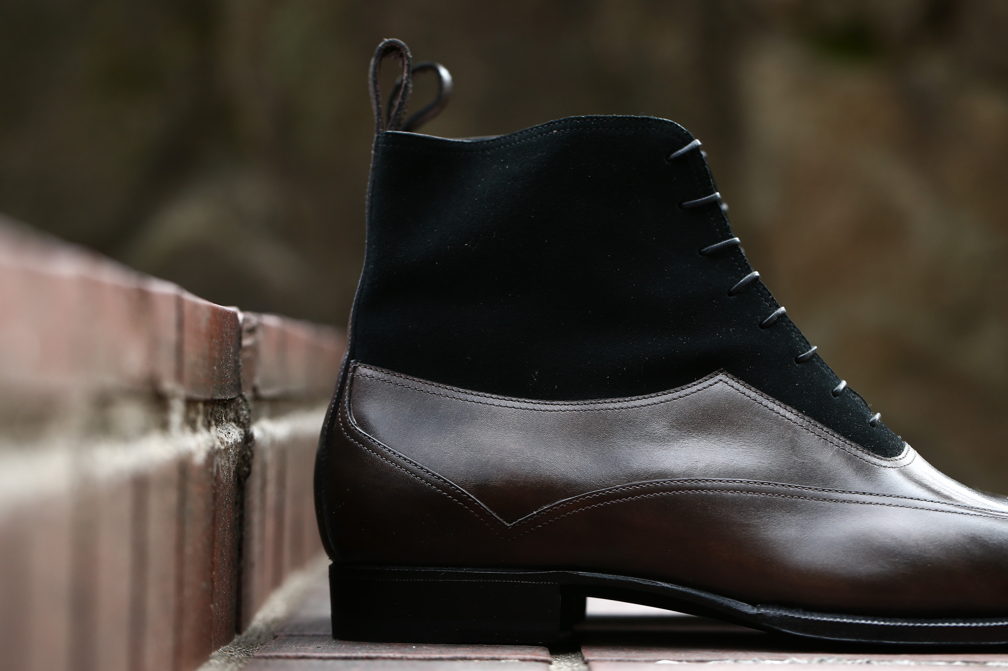 ENZO BONAFE (エンツォボナフェ) 【ART.3922】 Balmoral boots BONAUDO MUSEUM CALF LEATHER ボナウド社ミュージアムカーフレザー バルモラルブーツ PEWTER × NERO (ピューター × ブラック) 2018 春夏新作 enzobonafe ブーツ 2トーン 愛知 名古屋 Alto e Diritto アルト エ デリット