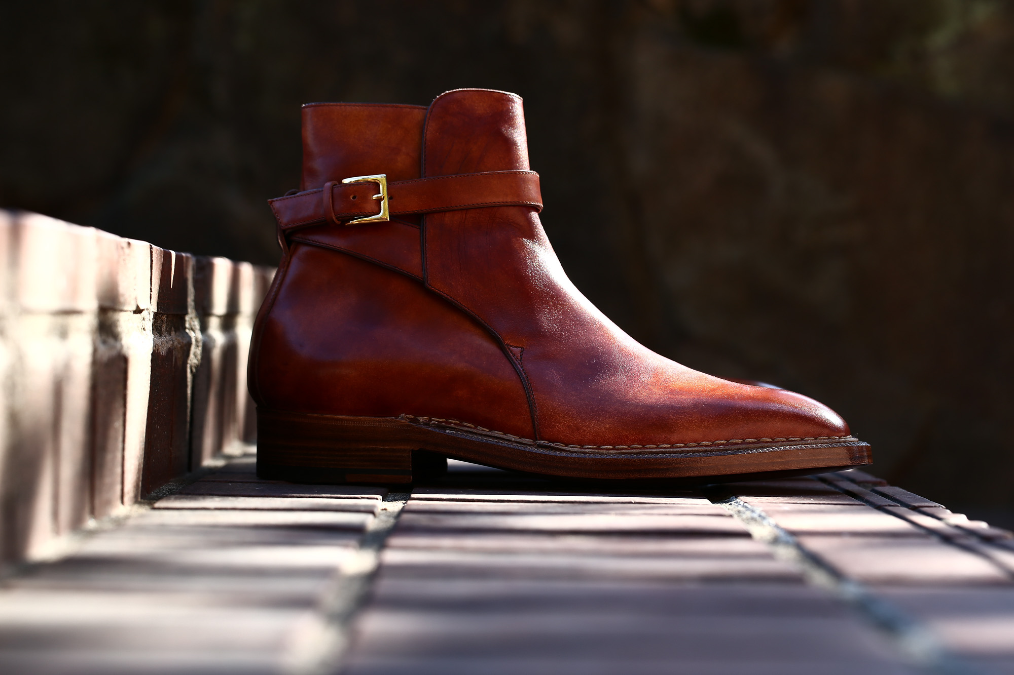 ENZO BONAFE (エンツォボナフェ) ART.EB-13 【Jodhpur boots】 BONAUDO MUSEUM CALF LEATHER ボナウド社ミュージアムカーフレザー ジョッパーブーツ NEW GOLD (ニューゴールド) made in italy (イタリア製) 2018 春夏新作 enozbonafe eb13 ジョッパーブーツ ブーツ 愛知 名古屋 Alto e Diritto アルト エ デリット