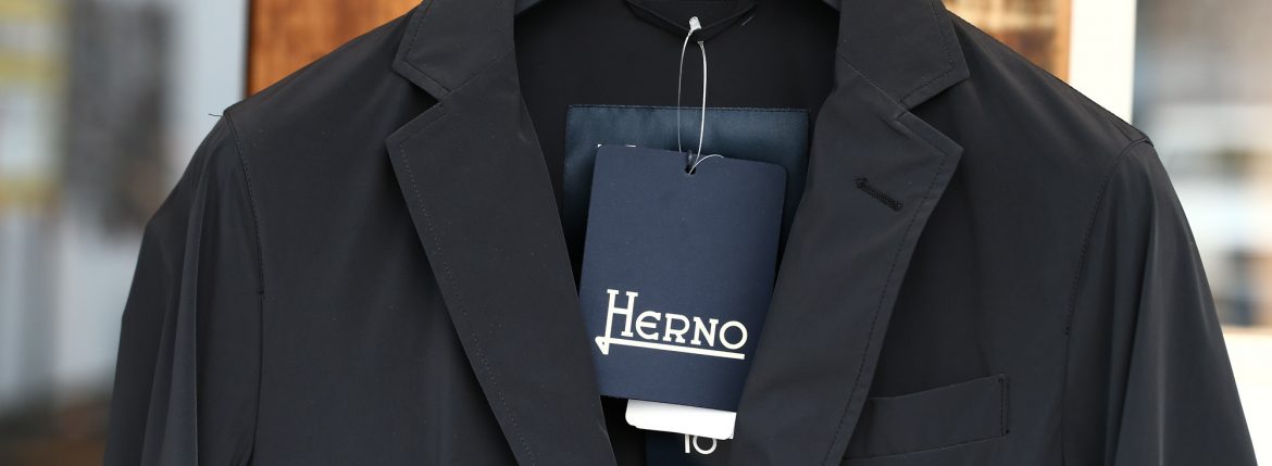 HERNO (ヘルノ) GA0069U Stretch Nylon Jacket (ストレッチ ナイロン ジャケット) 撥水ナイロン 2Bジャケット BLACK (ブラック・9300) Made in italy (イタリア製) 2018 春夏新作 愛知 名古屋 ZODIAC ゾディアック 42,44,46,48,50,52,54