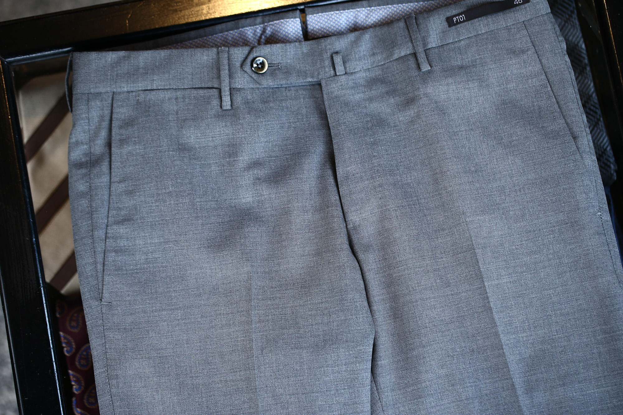 PT01 (ピーティーゼロウーノ) BUSINESS SUPER SLIM FIT (スーパースリムフィット) ストレッチ トロピカル サマーウール スラックス MEDIUM GRAY (ミディアムグレー・0240) 2018 春夏新作 pt01 ピーティー 愛知 名古屋 Alto e Diritto アルト エ デリット