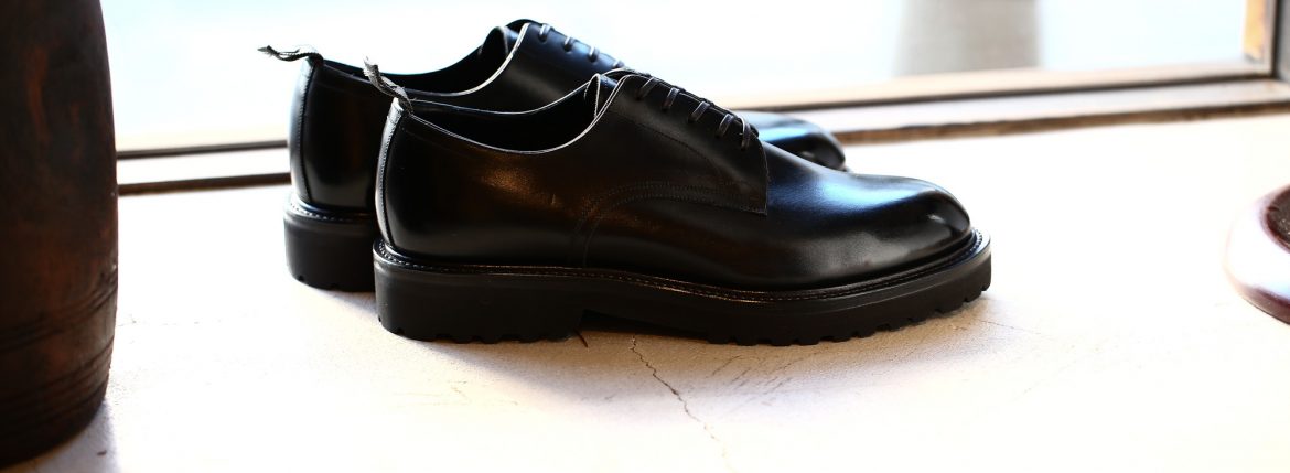 WH(ダブルエイチ) WH-0006 【干場スペシャル】 ANNONAY Vocalou Calf Leather アノネイ ボカルーカーフ Vibram Tank Sole ビブラム タンクソール プレーントゥ シューズ BLACK(ブラック) , DARK BROWN(ダークブラウン) MADE IN JAPAN(日本製) 2018 春夏 【ご予約オーダー】【期間2018年1月13日(土)～2018年2月04日(日)まで】 wh ダブルエイチ 愛知 名古屋 ZODIAC ゾディアック 干場さん ジローラモ キングカズ 坪内浩 WH着用