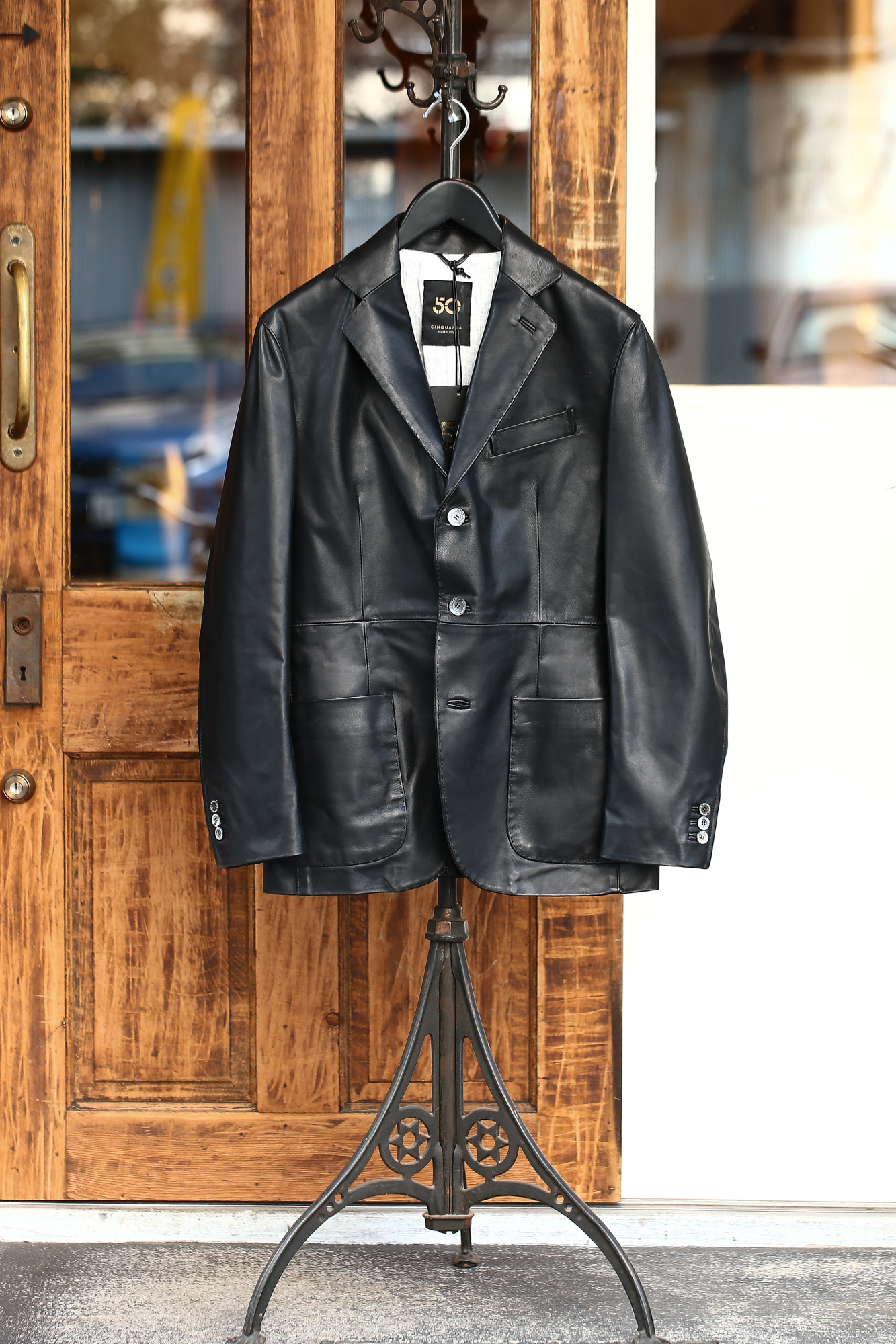 CINQUANTA (チンクアンタ) H613 SINGLE TAILORED JACKET CAVALLO (シングル テーラード ジャケット) ホースレザー ジャケット BLACK (ブラック・999) Made in italy (イタリア製) 2018 春夏新作 cinquanta チンクアンタ レザージャケット ジャケット 愛知 名古屋 Alto e Diritto アルト エ デリット