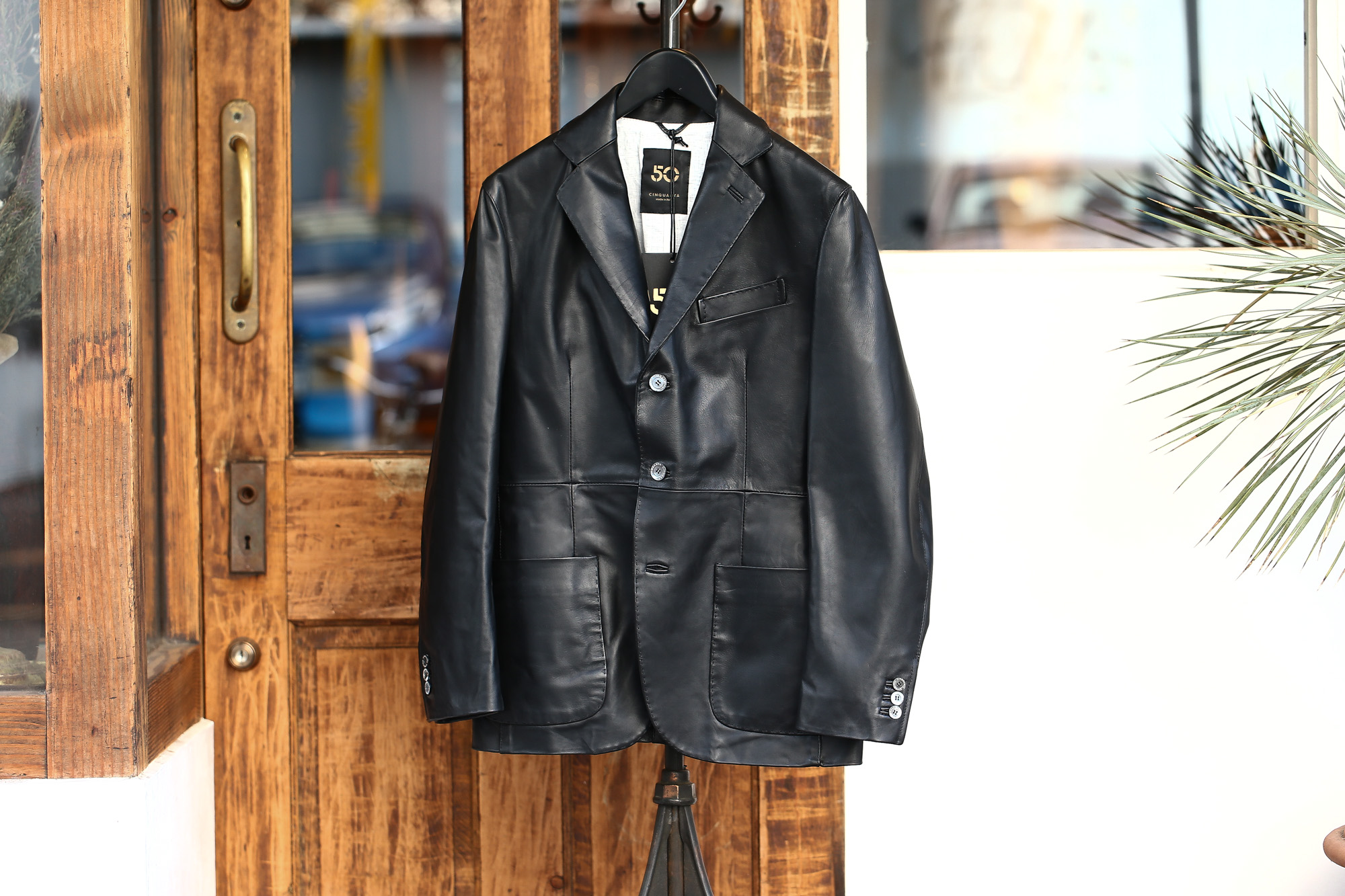 CINQUANTA (チンクアンタ) H613 SINGLE TAILORED JACKET CAVALLO (シングル テーラード ジャケット) ホースレザー ジャケット BLACK (ブラック・999) Made in italy (イタリア製) 2018 春夏新作 cinquanta チンクアンタ レザージャケット ジャケット 愛知 名古屋 Alto e Diritto アルト エ デリット