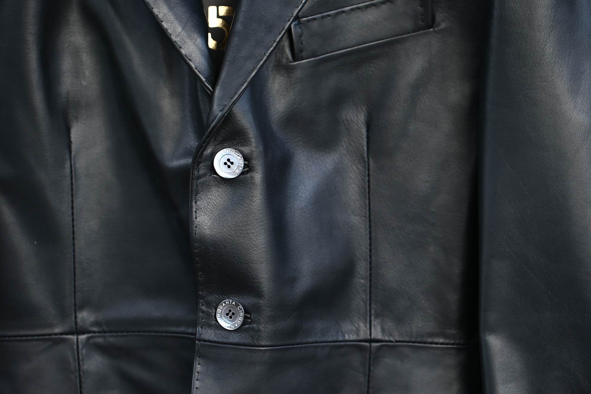 CINQUANTA (チンクアンタ) H613 SINGLE TAILORED JACKET CAVALLO (シングル テーラード ジャケット) ホースレザー ジャケット BLACK (ブラック・999) Made in italy (イタリア製) 2018 春夏新作 cinquanta チンクアンタ レザージャケット ジャケット 愛知 名古屋 Alto e Diritto アルト エ デリット