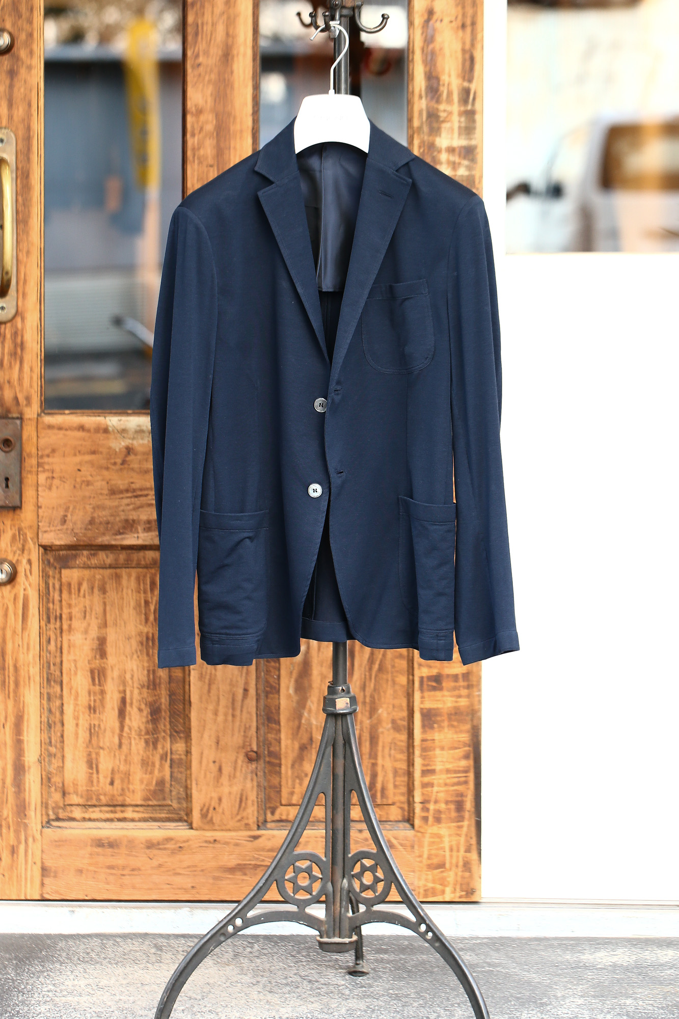 Cruciani (クルチアーニ) Cotton Jersey Jacket (コットンジャージージャケット) Micro Smooth Cotton マイクロスムースコットン ニット ジャケット NAVY (ネイビー・10973) made in italy (イタリア製)　2018 春夏新作　愛知 名古屋 Alto e Diritto アルト エ デリット cruciani クルチアーニ  44,46,48,50,52,54