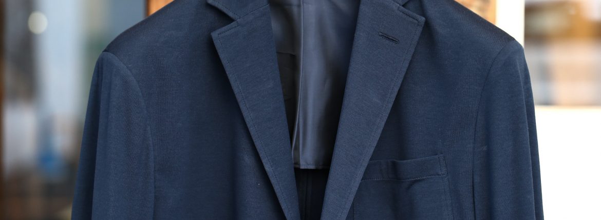 Cruciani (クルチアーニ) Cotton Jersey Jacket (コットンジャージージャケット) Micro Smooth Cotton マイクロスムースコットン ニット ジャケット NAVY (ネイビー・10973) made in italy (イタリア製)　2018 春夏新作　愛知 名古屋 ZODIAC ゾディアック cruciani クルチアーニ 44,46,48,50,52,54