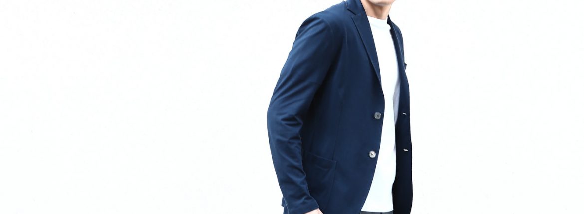 【Cruciani / クルチアーニ】 Cotton Jersey Jacket (コットンジャージージャケット) Micro Smooth Cotton マイクロスムースコットン ニット ジャケット NAVY (ネイビー・10973) made in italy (イタリア製)　2018 春夏新作 愛知 名古屋 ZODIAC ゾディアック cruciani クルチアーニ 44,46,48,50,52,54