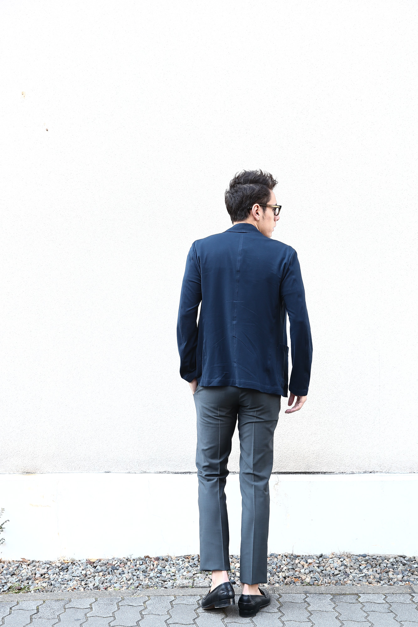 【Cruciani / クルチアーニ】 Cotton Jersey Jacket (コットンジャージージャケット) Micro Smooth Cotton マイクロスムースコットン ニット ジャケット NAVY (ネイビー・10973) made in italy (イタリア製)　2018 春夏新作 愛知 名古屋 Alto e Diritto アルト エ デリット cruciani クルチアーニ  44,46,48,50,52,54