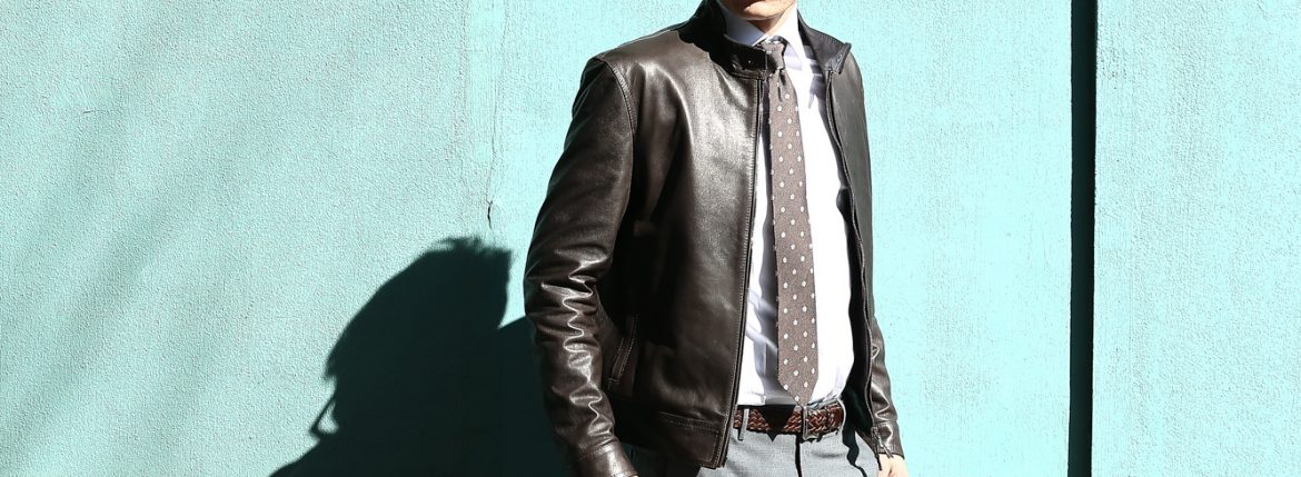 EMMETI (エンメティ) JURI(ユリ) Lambskin nappa シングルライダース レザージャケット NERO (ブラック) , MARRONE/TMORO(ブラウン) made in italy (イタリア製) 2018 春夏 【第4便 Marrone ご予約受付中！】【第5便 Nero ご予約受付中！】 エンメティ emmeti 愛知 名古屋 ZODIAC ゾディアック emmeti andrea スタンドカラーブルゾン