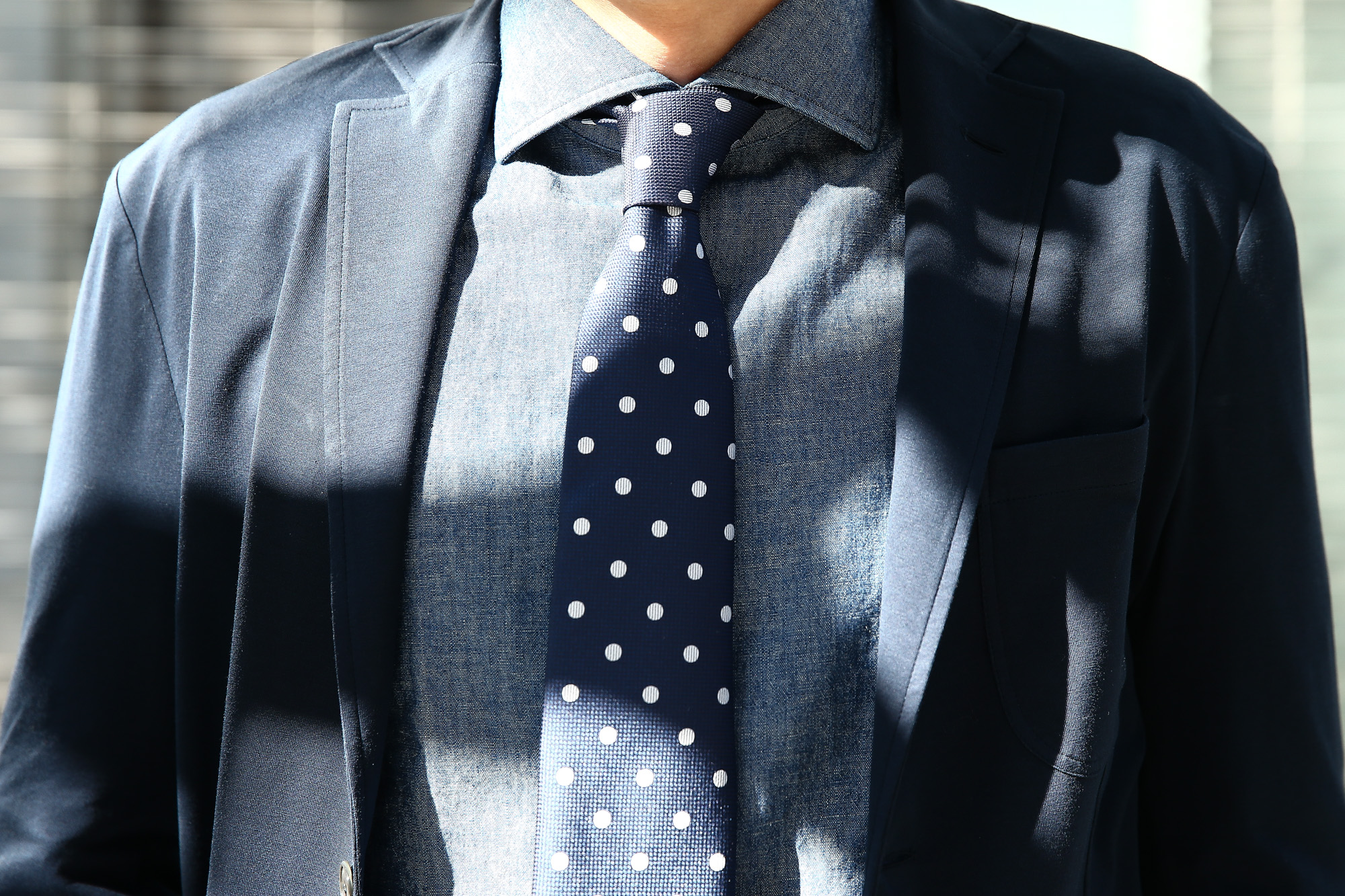 FRANCO BASSI (フランコバッシ) 【DOT TIE / ドットタイ】 シルク ジャガード ドット ネクタイ NAVY (ネイビー・3) Made in italy (イタリア製) 2018 春夏新作 francobassi フランコバッシ 愛知 名古屋 Alto e Diritto アルト エ デリット タイ ネクタイ