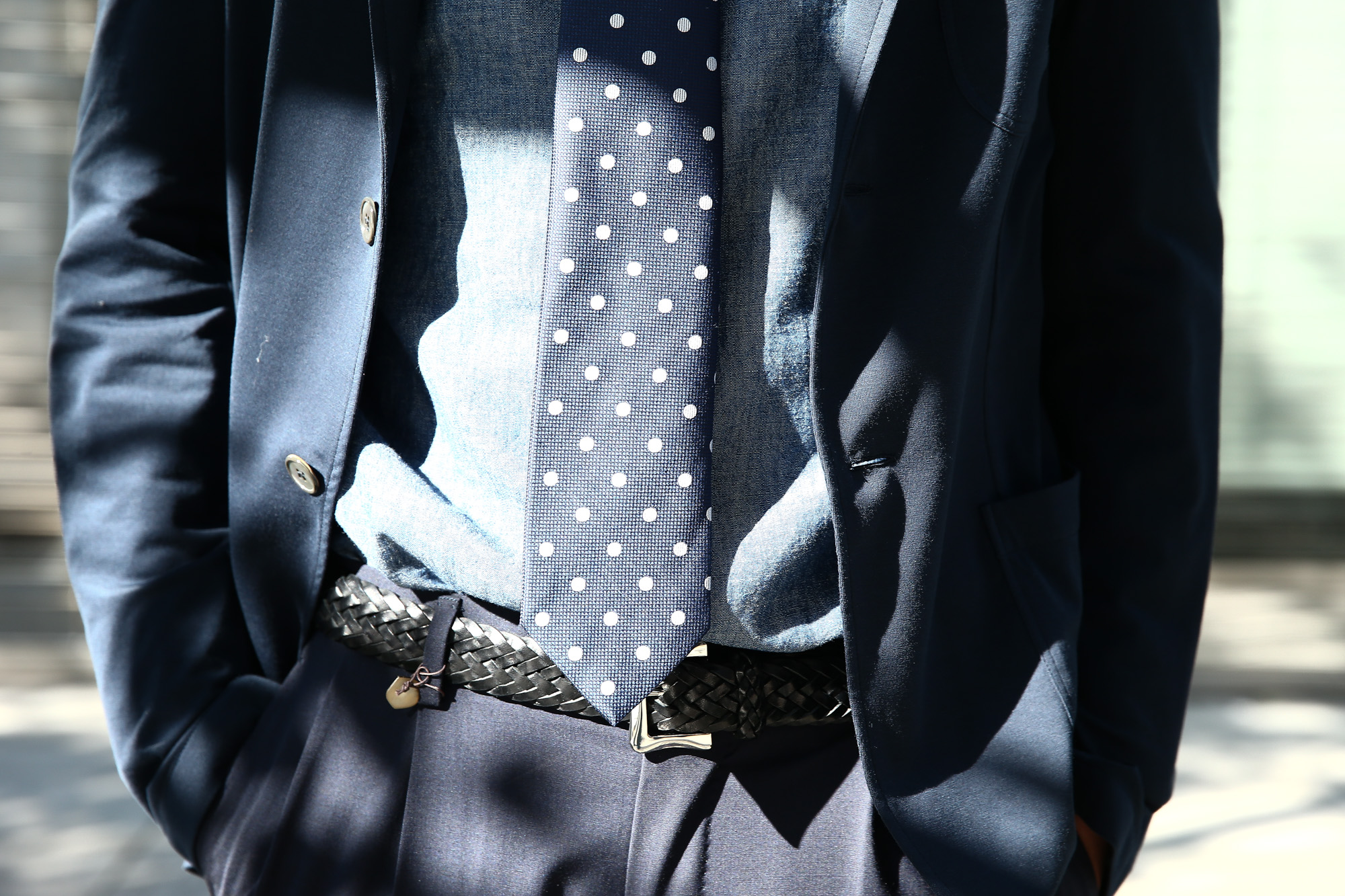 FRANCO BASSI (フランコバッシ) 【DOT TIE / ドットタイ】 シルク ジャガード ドット ネクタイ NAVY (ネイビー・3) Made in italy (イタリア製) 2018 春夏新作 francobassi フランコバッシ 愛知 名古屋 Alto e Diritto アルト エ デリット タイ ネクタイ