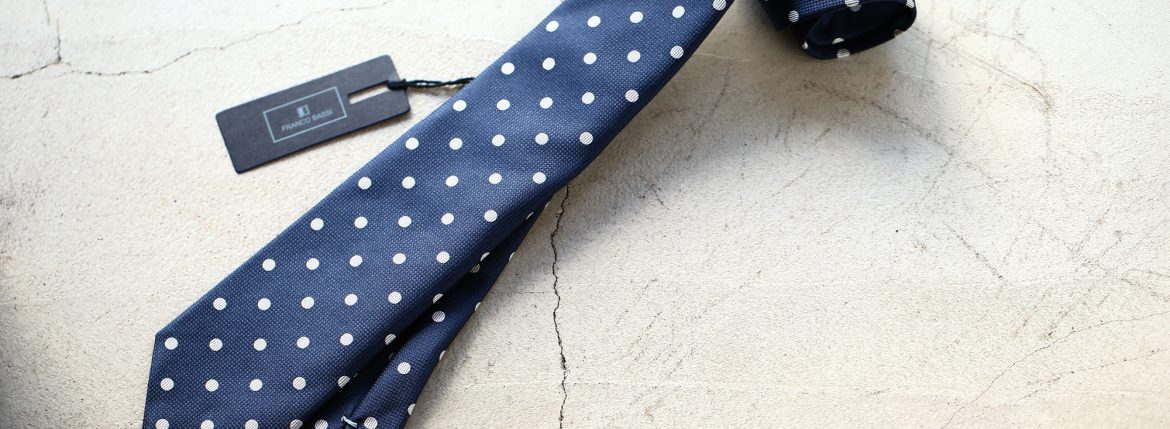 FRANCO BASSI (フランコバッシ) DOT TIE (ドットタイ) シルク ジャガード ドット ネクタイ NAVY (ネイビー・3) Made in italy (イタリア製) 2018 春夏新作 francobassi フランコバッシ 愛知 名古屋 ZODIAC ゾディアック タイ ネクタイ