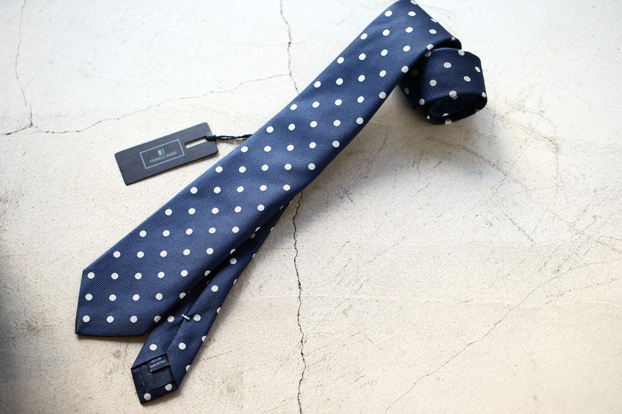 FRANCO BASSI (フランコバッシ) DOT TIE (ドットタイ) シルク ジャガード ドット ネクタイ NAVY (ネイビー・3) Made in italy (イタリア製) 2018 春夏新作 francobassi フランコバッシ 愛知 名古屋 Alto e Diritto アルト エ デリット タイ ネクタイ