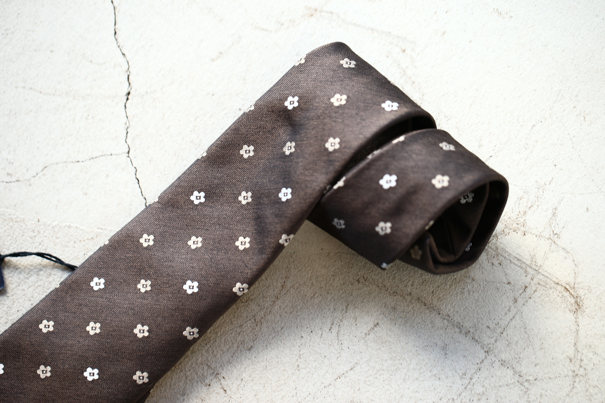 FRANCO BASSI (フランコバッシ) FLOWER TIE (フラワータイ) シルク ジャガード フラワー ネクタイ BROWN (ブラウン・2) Made in italy (イタリア製) 2018 春夏新作 francobassi フランコバッシ 愛知 名古屋 Alto e Diritto アルト エ デリット タイ ネクタイ