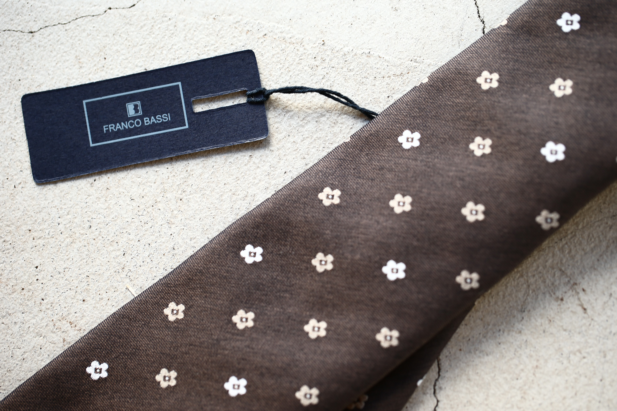 FRANCO BASSI (フランコバッシ) FLOWER TIE (フラワータイ) シルク ジャガード フラワー ネクタイ BROWN (ブラウン・2) Made in italy (イタリア製) 2018 春夏新作 francobassi フランコバッシ 愛知 名古屋 Alto e Diritto アルト エ デリット タイ ネクタイ