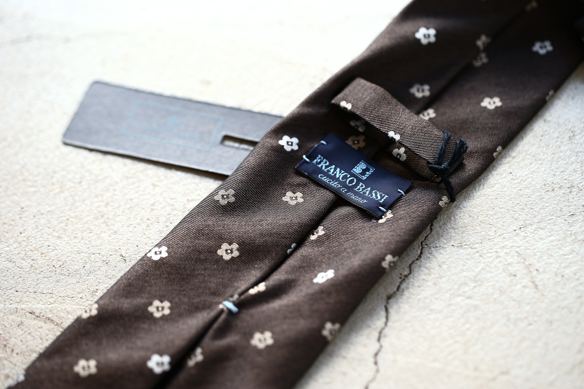 FRANCO BASSI (フランコバッシ) FLOWER TIE (フラワータイ) シルク ジャガード フラワー ネクタイ BROWN (ブラウン・2) Made in italy (イタリア製) 2018 春夏新作 francobassi フランコバッシ 愛知 名古屋 Alto e Diritto アルト エ デリット タイ ネクタイ