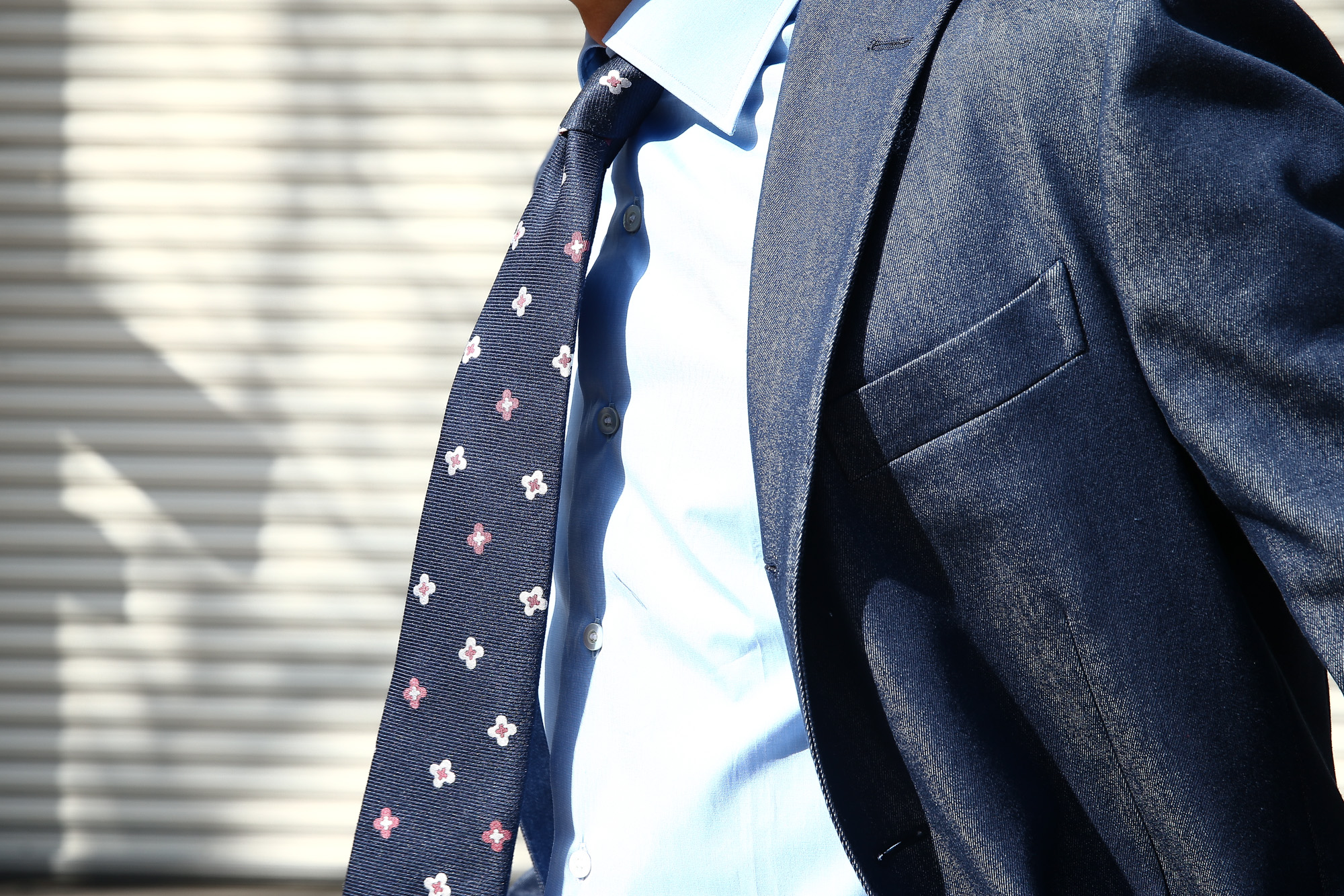 FRANCO BASSI (フランコバッシ) 【FLOWER TIE / フラワータイ】 シルク ジャガード フラワー ネクタイ NAVY (ネイビー・11) Made in italy (イタリア製) 2018 春夏新作 francobassi フランコバッシ 愛知 名古屋 Alto e Diritto アルト エ デリット タイ ネクタイ