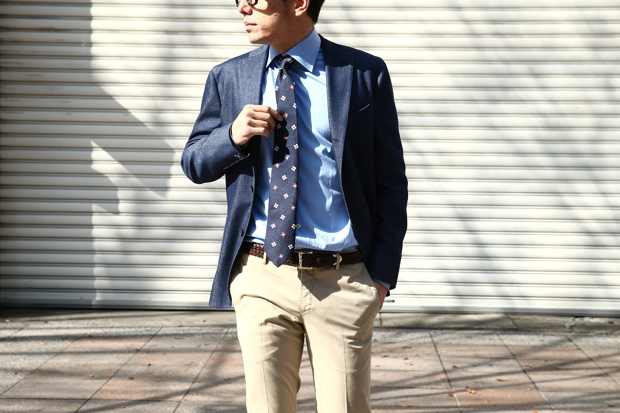 FRANCO BASSI (フランコバッシ) 【FLOWER TIE / フラワータイ】 シルク ジャガード フラワー ネクタイ NAVY (ネイビー・11) Made in italy (イタリア製) 2018 春夏新作 francobassi フランコバッシ 愛知 名古屋 Alto e Diritto アルト エ デリット タイ ネクタイ