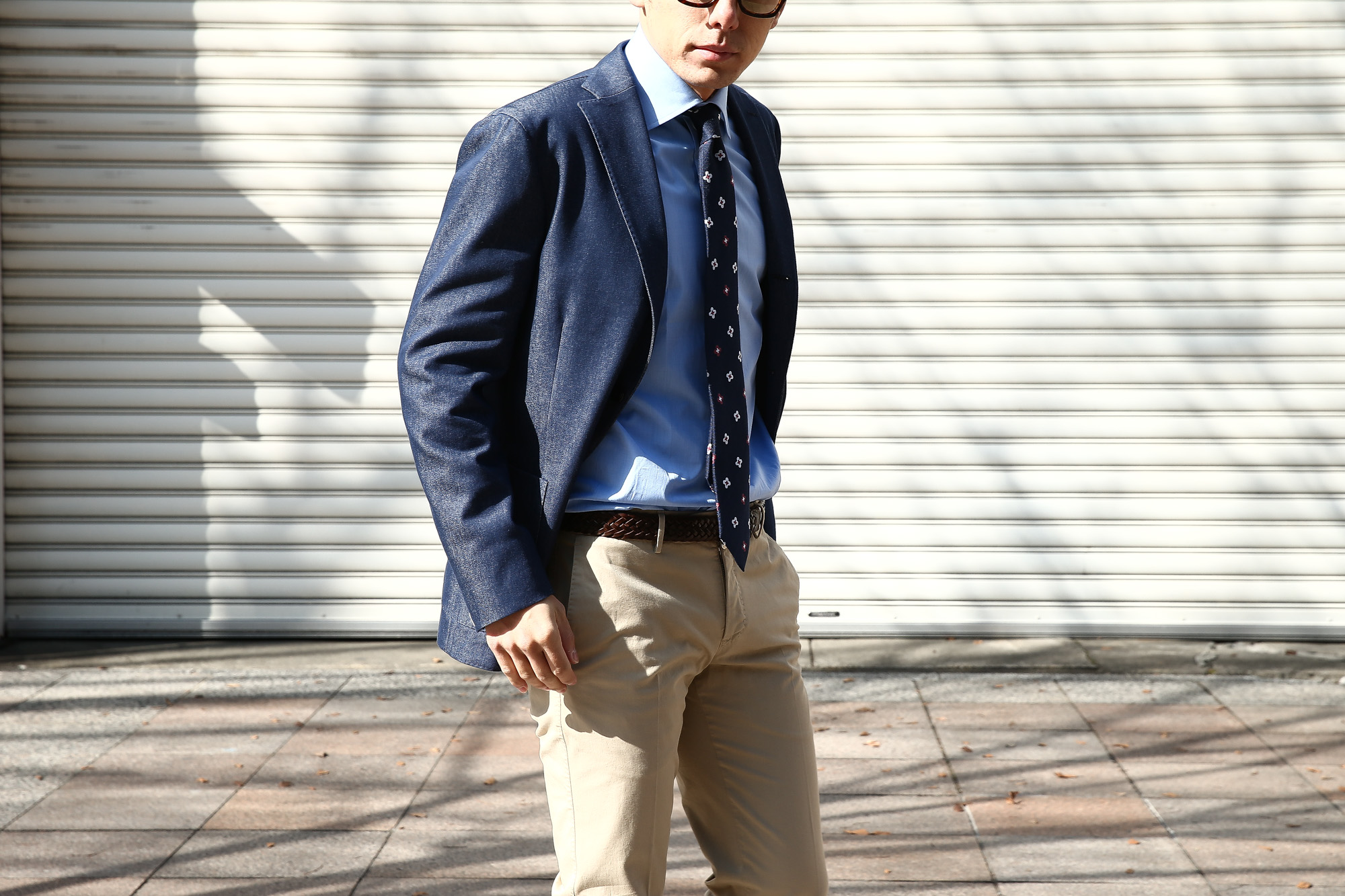 FRANCO BASSI (フランコバッシ) 【FLOWER TIE / フラワータイ】 シルク ジャガード フラワー ネクタイ NAVY (ネイビー・11) Made in italy (イタリア製) 2018 春夏新作 francobassi フランコバッシ 愛知 名古屋 Alto e Diritto アルト エ デリット タイ ネクタイ