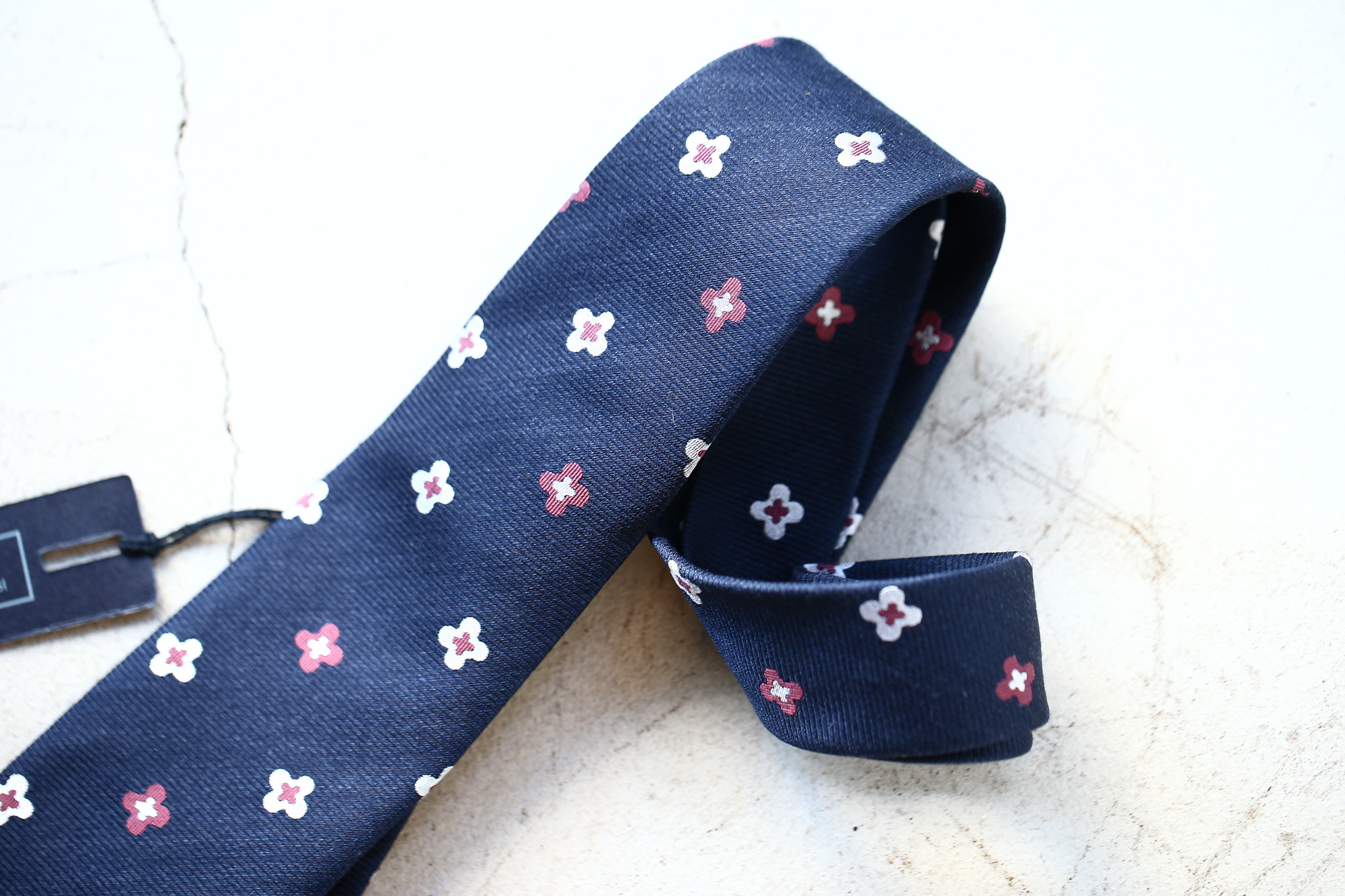 FRANCO BASSI (フランコバッシ) FLOWER TIE (フラワータイ) シルク ジャガード フラワー ネクタイ NAVY (ネイビー・11) Made in italy (イタリア製) 2018 春夏新作 francobassi フランコバッシ 愛知 名古屋 Alto e Diritto アルト エ デリット タイ ネクタイ