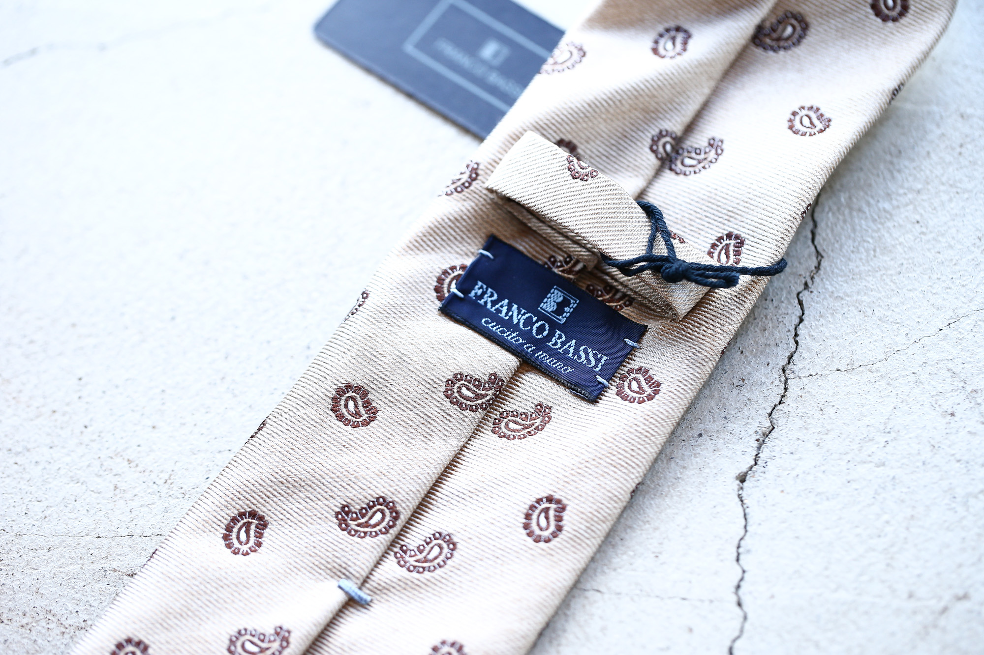 FRANCO BASSI (フランコバッシ) PAISLEY TIE (ペイズリータイ) シルク ジャガード ペイズリー ネクタイ BEIGE (ベージュ・1) Made in italy (イタリア製) 2018 春夏新作 francobassi フランコバッシ 愛知 名古屋 Alto e Diritto アルト エ デリット タイ ネクタイ