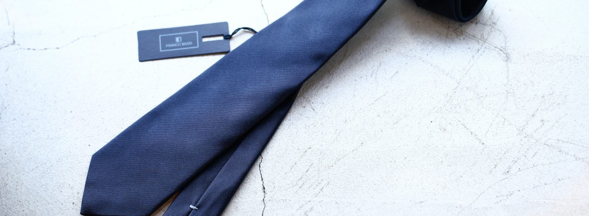 FRANCO BASSI (フランコバッシ) SOLID TIE (ソリッドタイ) シルク ソリッド ネクタイ NAVY (ネイビー・17) Made in italy (イタリア製) 2018 春夏新作 francobassi フランコバッシ 愛知 名古屋 ZODIAC ゾディアック タイ ネクタイ