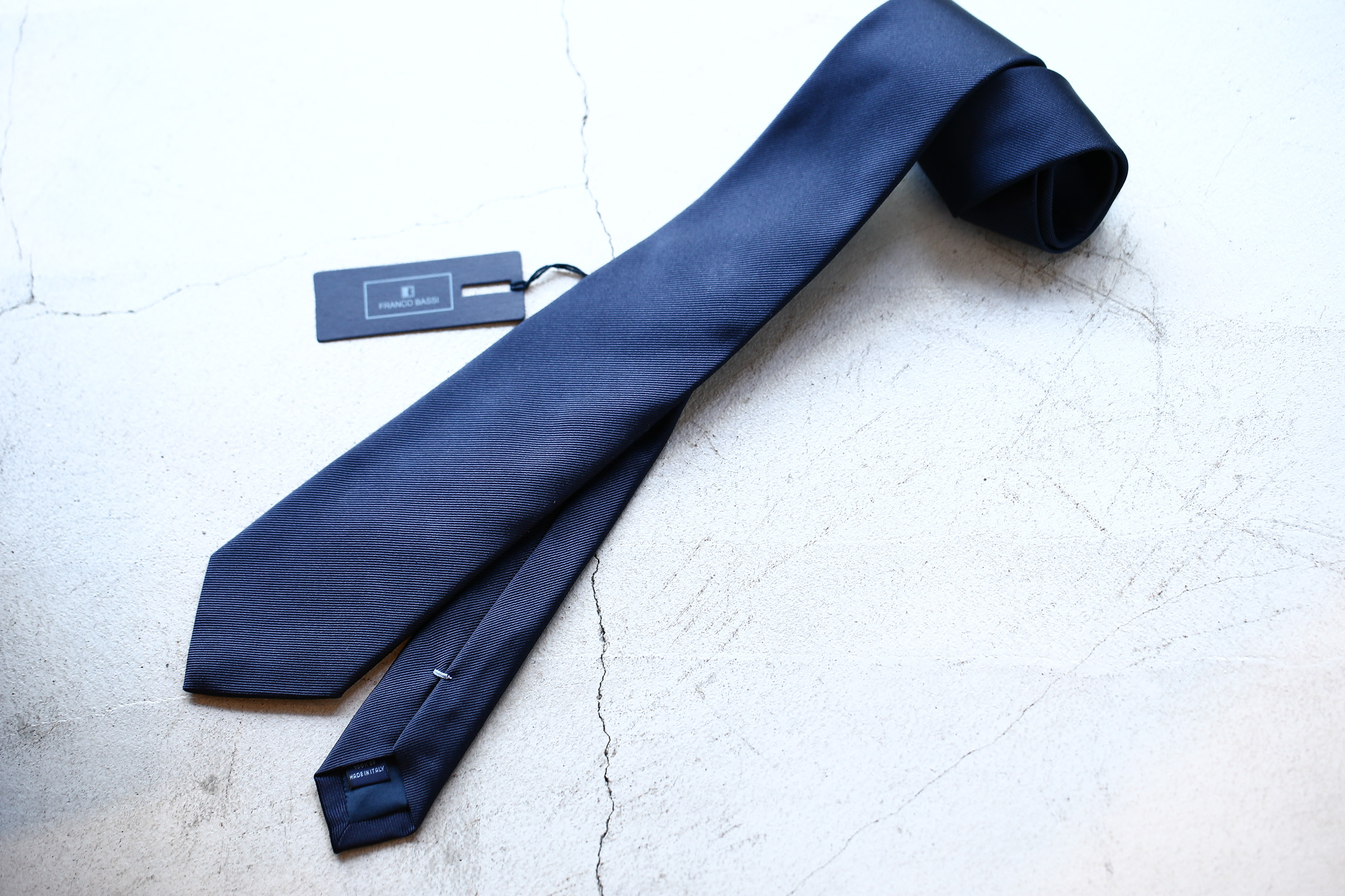 FRANCO BASSI (フランコバッシ) SOLID TIE (ソリッドタイ) シルク ソリッド ネクタイ NAVY (ネイビー・17) Made in italy (イタリア製) 2018 春夏新作 francobassi フランコバッシ 愛知 名古屋 Alto e Diritto アルト エ デリット タイ ネクタイ