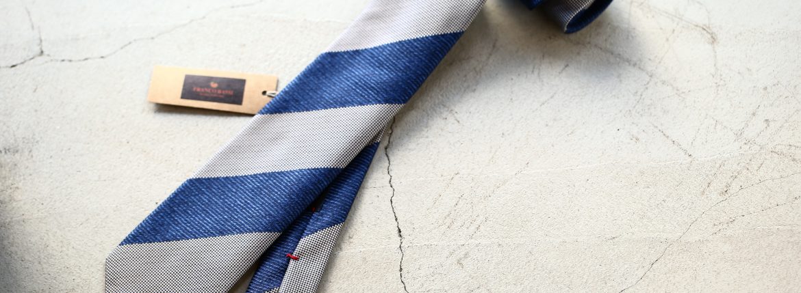 FRANCO BASSI (フランコバッシ) STRIPE TIE (ストライプタイ) シルク ジャガード ストライプ ネクタイ NAVY (ネイビー・1) Made in italy (イタリア製) 2018 春夏新作のイメージ