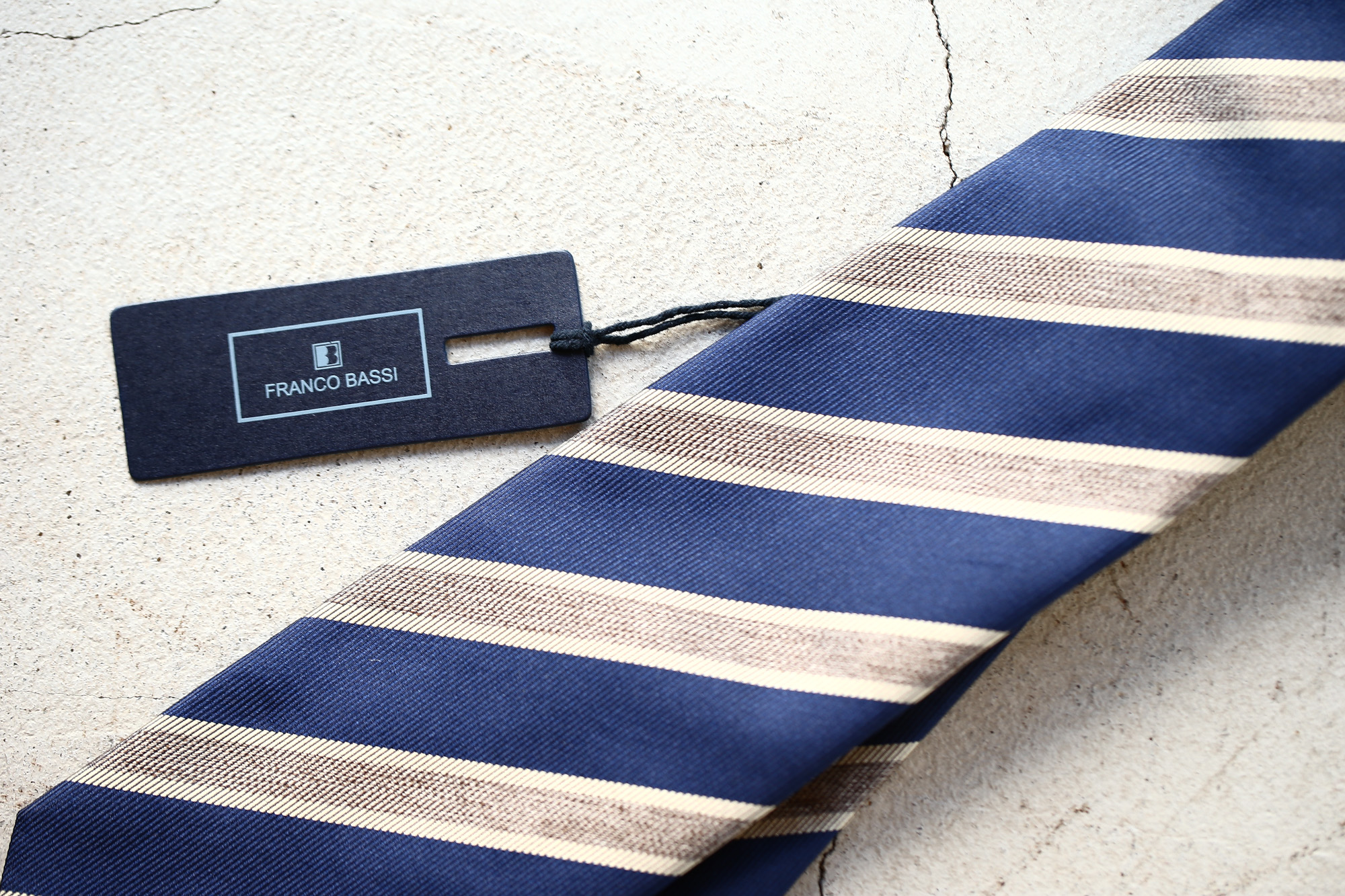 FRANCO BASSI (フランコバッシ) STRIPE TIE (ストライプタイ) シルク ジャガード ストライプ ネクタイ NAVY (ネイビー・6) Made in italy (イタリア製) 2018 春夏新作 francobassi フランコバッシ 愛知 名古屋 Alto e Diritto アルト エ デリット タイ ネクタイ