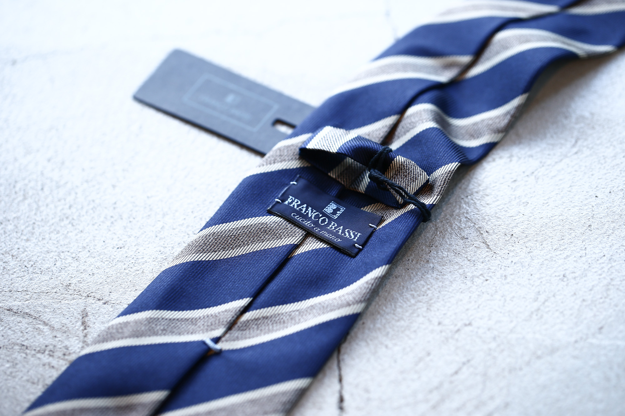 FRANCO BASSI (フランコバッシ) STRIPE TIE (ストライプタイ) シルク ジャガード ストライプ ネクタイ NAVY (ネイビー・6) Made in italy (イタリア製) 2018 春夏新作 francobassi フランコバッシ 愛知 名古屋 Alto e Diritto アルト エ デリット タイ ネクタイ