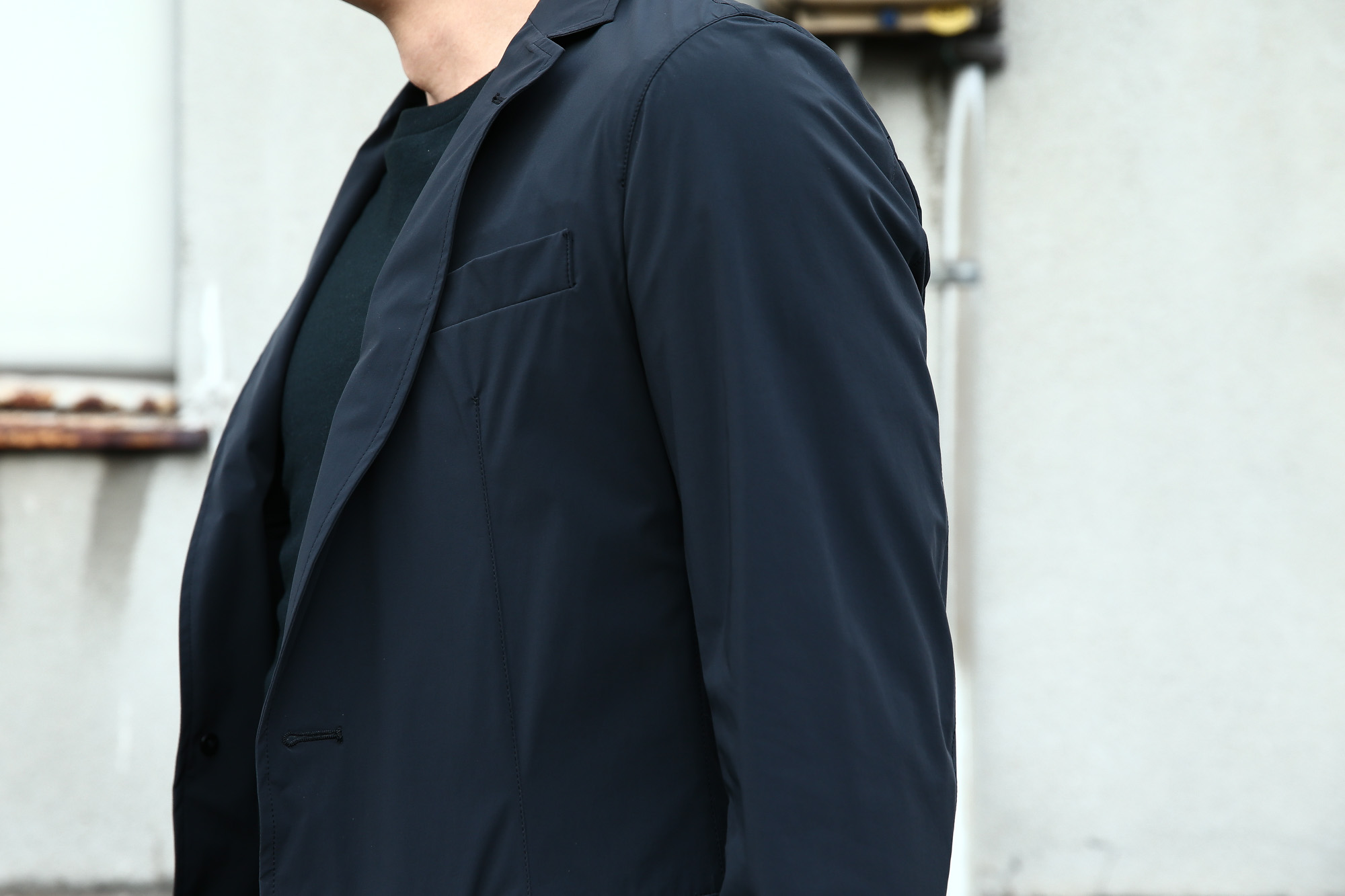 【HERNO / ヘルノ】 GA0069U Stretch Nylon Jacket (ストレッチ ナイロン ジャケット) 撥水ナイロン 2Bジャケット BLACK (ブラック・9300) Made in italy (イタリア製) 2018 春夏新作  愛知 名古屋 Alto e Diritto アルト エ デリット 42,44,46,48,50,52,54