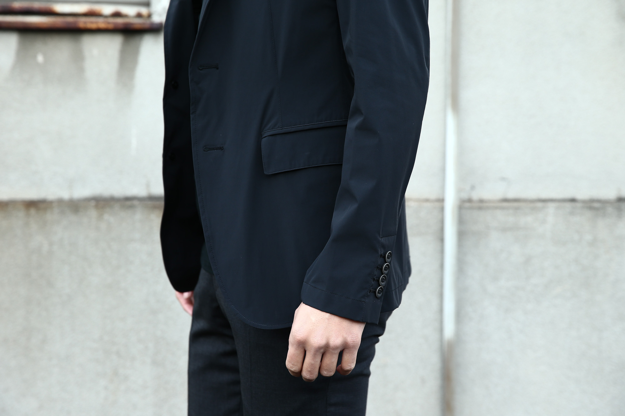 【HERNO / ヘルノ】 GA0069U Stretch Nylon Jacket (ストレッチ ナイロン ジャケット) 撥水ナイロン 2Bジャケット BLACK (ブラック・9300) Made in italy (イタリア製) 2018 春夏新作  愛知 名古屋 Alto e Diritto アルト エ デリット 42,44,46,48,50,52,54