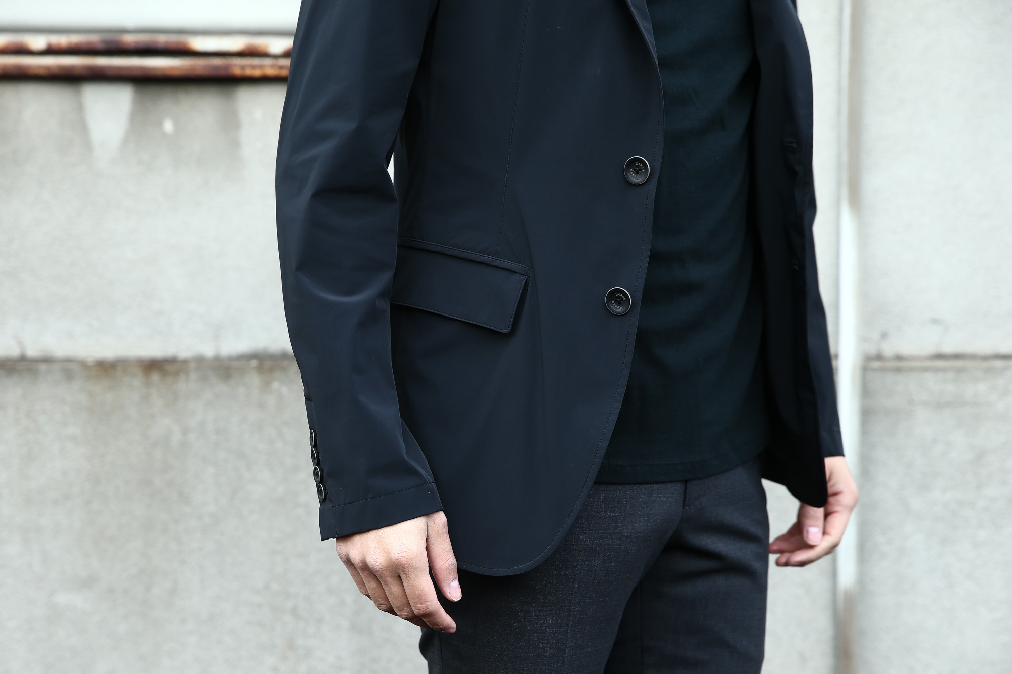 【HERNO / ヘルノ】 GA0069U Stretch Nylon Jacket (ストレッチ ナイロン ジャケット) 撥水ナイロン 2Bジャケット BLACK (ブラック・9300) Made in italy (イタリア製) 2018 春夏新作  愛知 名古屋 Alto e Diritto アルト エ デリット 42,44,46,48,50,52,54