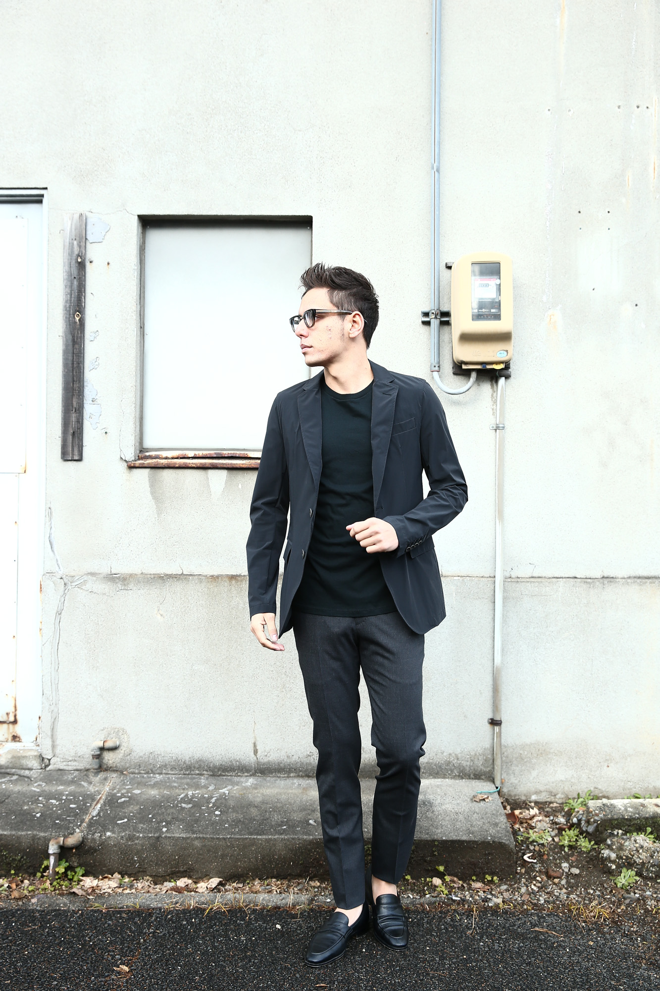 【HERNO / ヘルノ】 GA0069U Stretch Nylon Jacket (ストレッチ ナイロン ジャケット) 撥水ナイロン 2Bジャケット BLACK (ブラック・9300) Made in italy (イタリア製) 2018 春夏新作  愛知 名古屋 Alto e Diritto アルト エ デリット 42,44,46,48,50,52,54