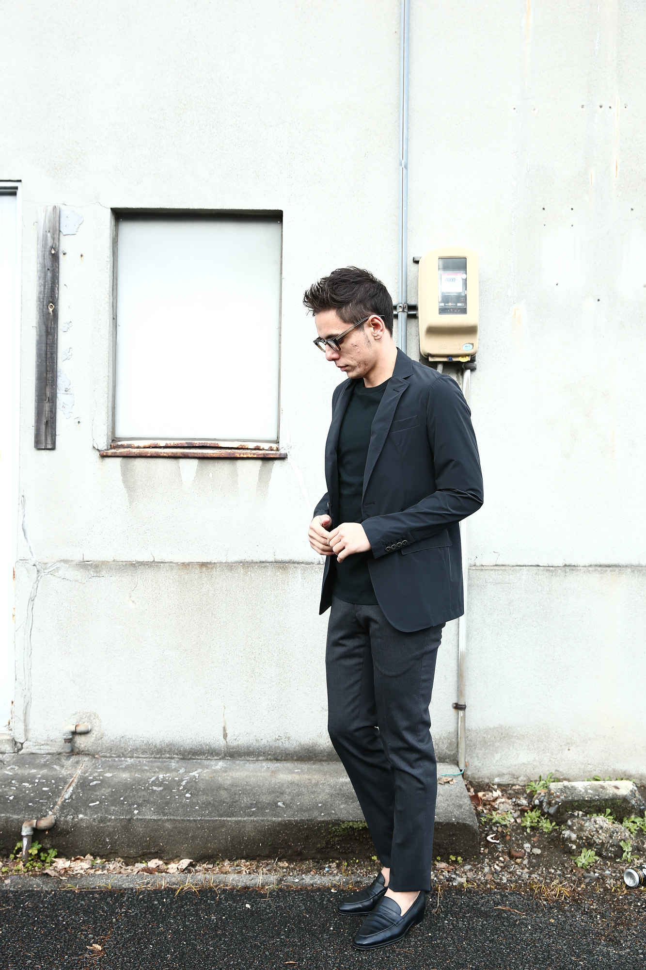 【HERNO / ヘルノ】 GA0069U Stretch Nylon Jacket (ストレッチ ナイロン ジャケット) 撥水ナイロン 2Bジャケット BLACK (ブラック・9300) Made in italy (イタリア製) 2018 春夏新作  愛知 名古屋 Alto e Diritto アルト エ デリット 42,44,46,48,50,52,54