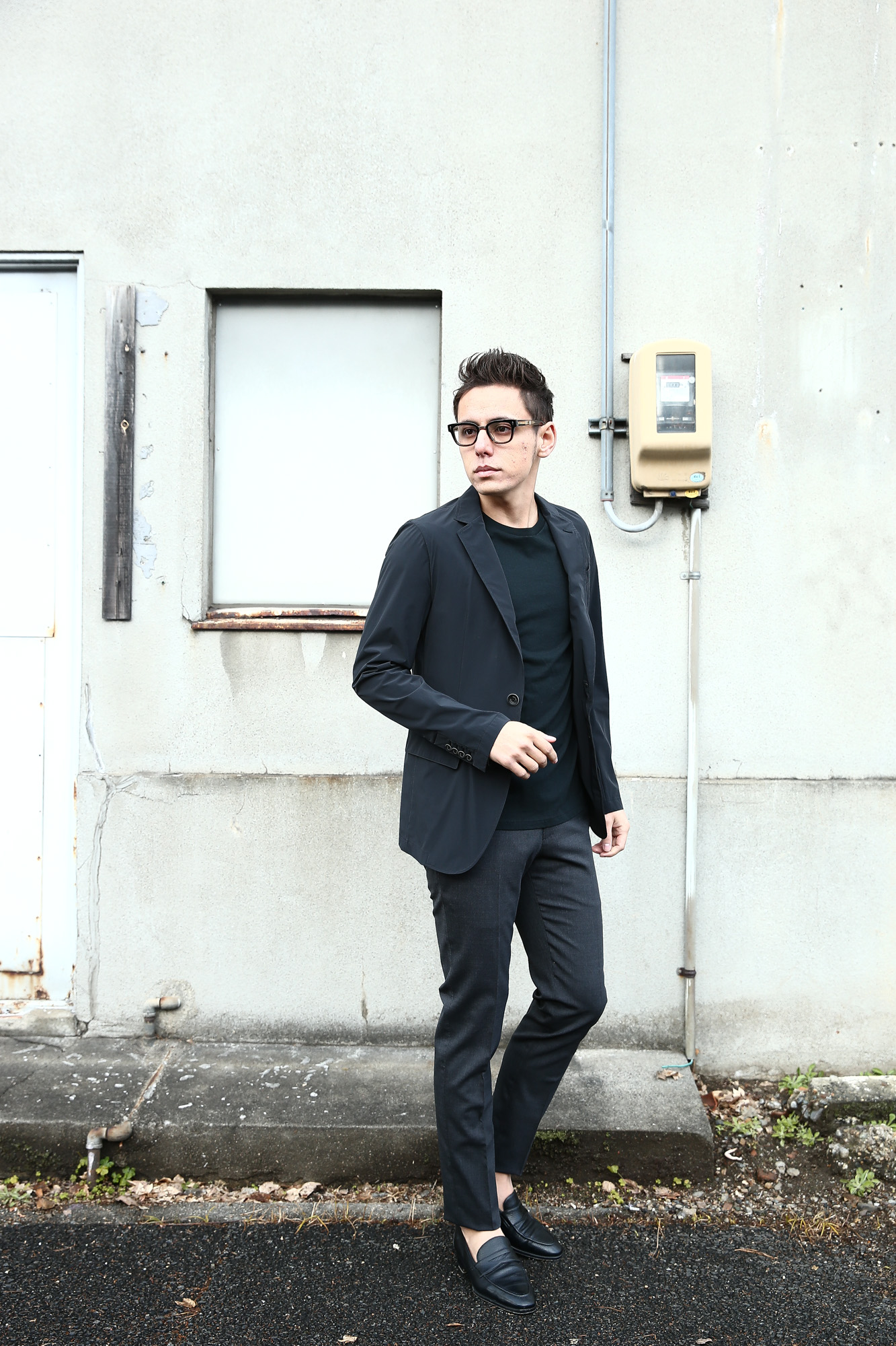 【HERNO / ヘルノ】 GA0069U Stretch Nylon Jacket (ストレッチ ナイロン ジャケット) 撥水ナイロン 2Bジャケット BLACK (ブラック・9300) Made in italy (イタリア製) 2018 春夏新作  愛知 名古屋 Alto e Diritto アルト エ デリット 42,44,46,48,50,52,54