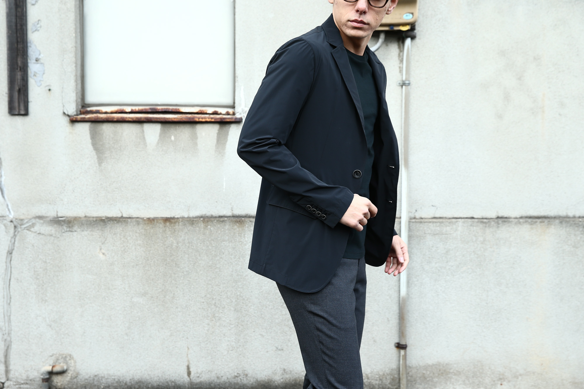 【HERNO / ヘルノ】 GA0069U Stretch Nylon Jacket (ストレッチ ナイロン ジャケット) 撥水ナイロン 2Bジャケット BLACK (ブラック・9300) Made in italy (イタリア製) 2018 春夏新作  愛知 名古屋 Alto e Diritto アルト エ デリット 42,44,46,48,50,52,54