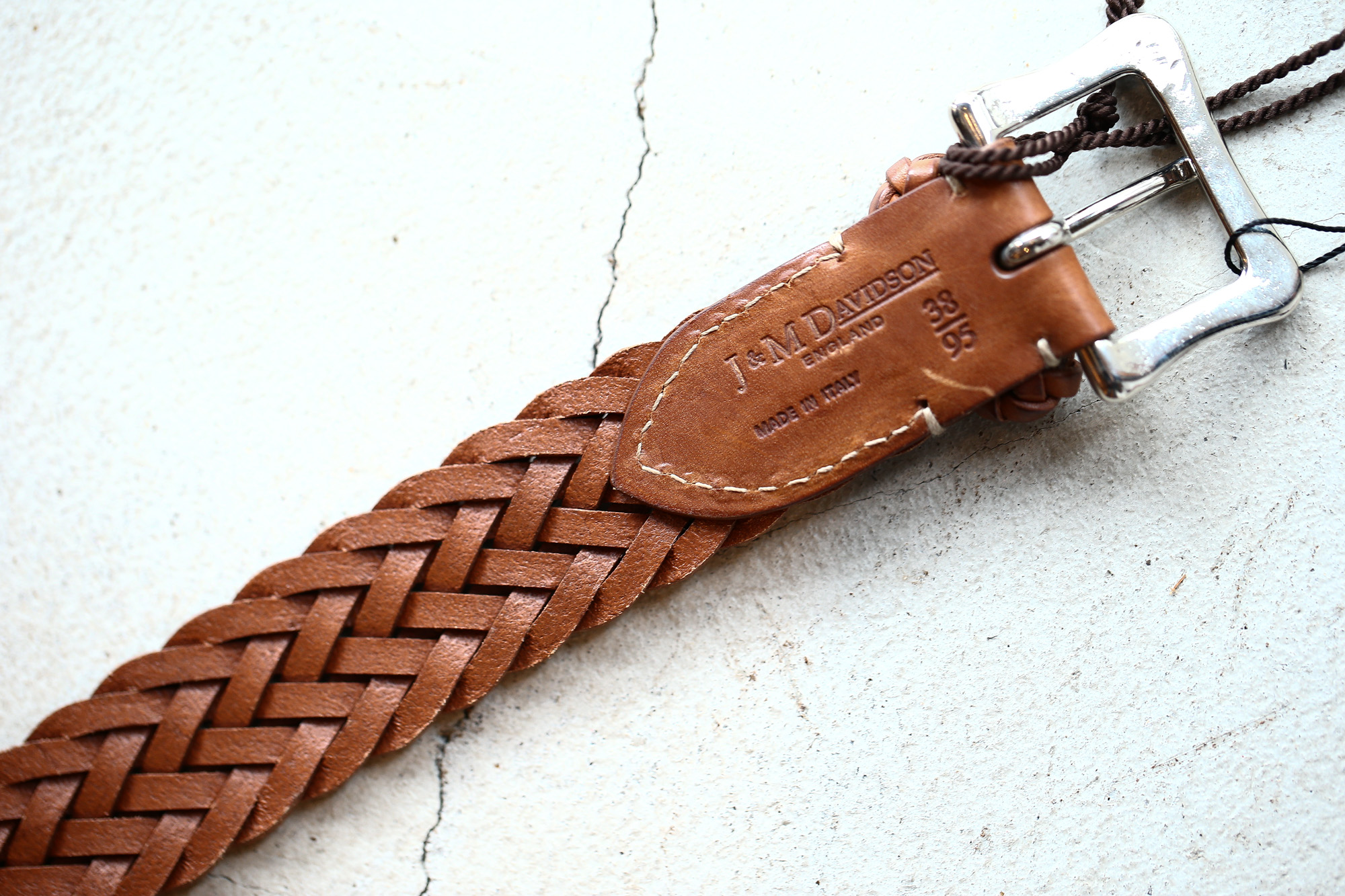 J&M DAVIDSON (ジェイアンドエムデヴィッドソン) ENVELOPE BUCKLE TIP END PLAITED BELT 30MM (エンベロープバックルチップエンドプレーテッドベルト 30mm) 1364 CALF LEATHER (カーフレザー) プンターレ メッシュベルト TAN (タン・290) Made in italy (イタリア製) 2018 春夏新作 愛知 名古屋 Alto e Diritto アルト エ デリット jmdavidson ジェイエムデヴィッドソン ベルト メッシュ