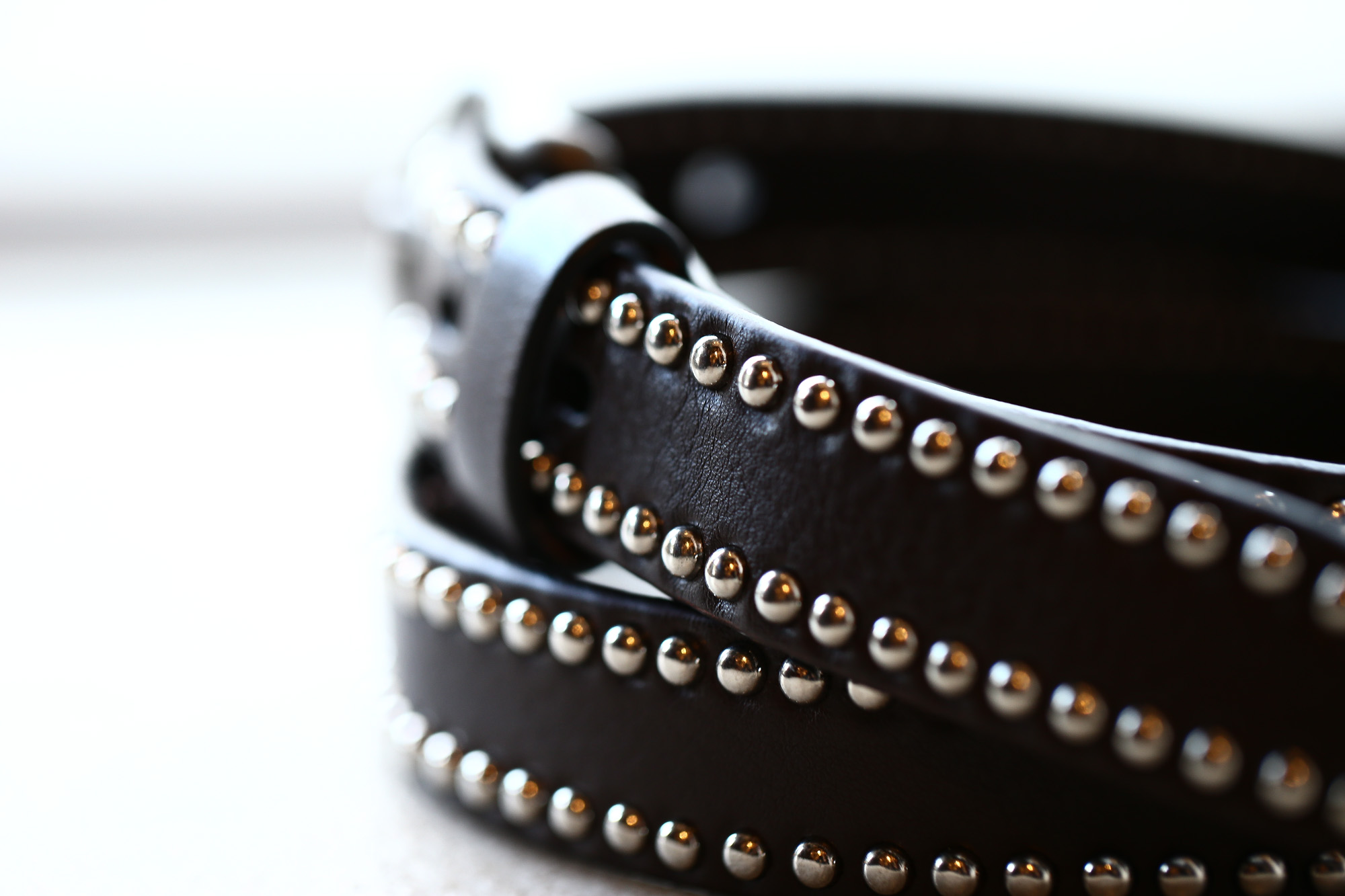 J&M DAVIDSON (ジェイアンドエムデヴィッドソン) NARROW SIDE STUDS BELT 25MM (ナロー サイド スタッズ ベルト 25mm) COWHIDE LEATHER (カウハイドレザー) スタッズベルト T.MORO (ブラウン・670) Made in italy (イタリア製) 2018 春夏新作 愛知 名古屋 Alto e Diritto アルト エ デリット jmdavidson ジェイエムデヴィッドソン ベルト メッシュ