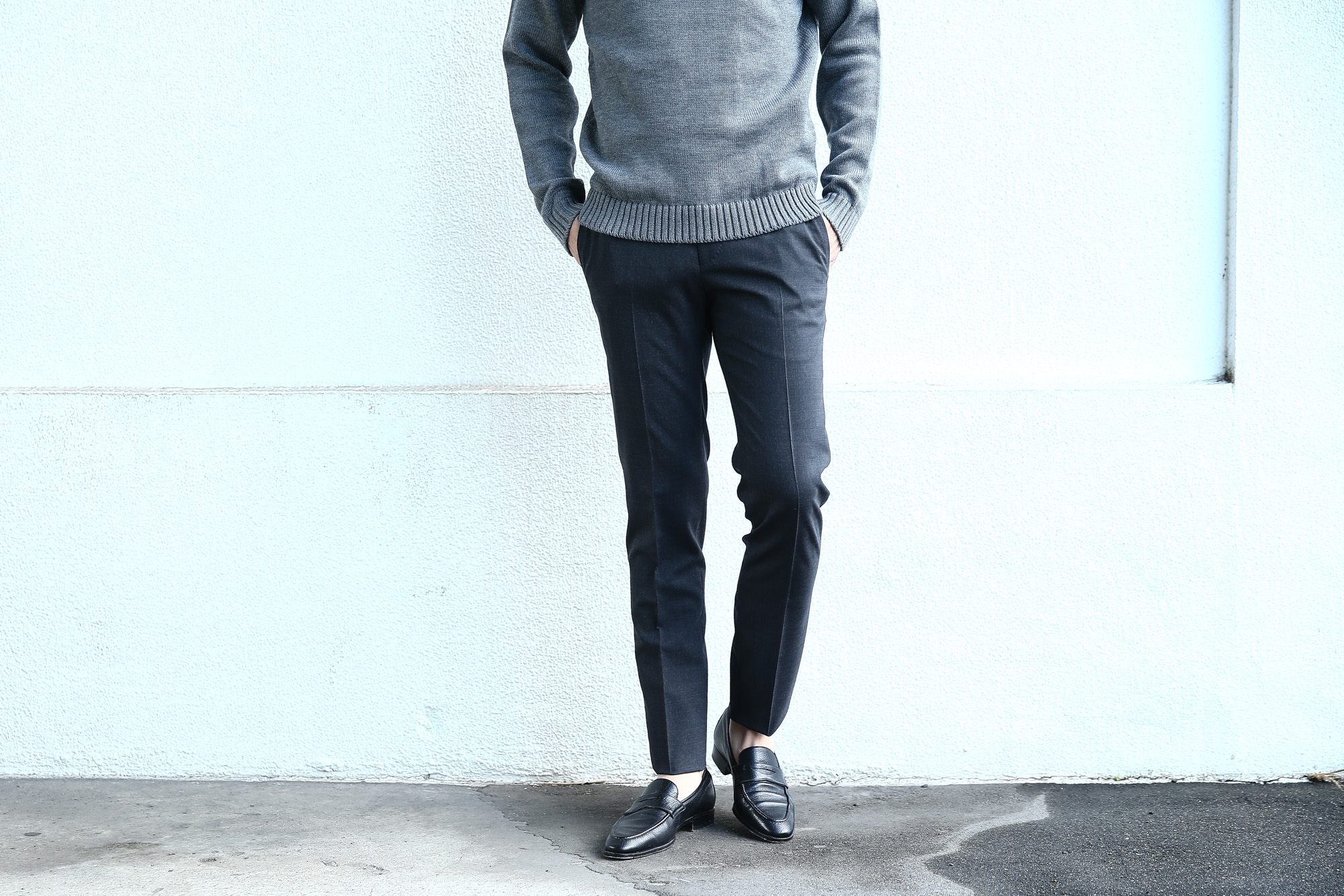 【PT01 / ピーティーゼロウーノ】 BUSINESS SUPER SLIM FIT (スーパースリムフィット) ストレッチ トロピカル サマーウール スラックス CHARCOAL GRAY (チャコールグレー・0255) 2018 春夏新作 pt01 ピーティー 愛知 名古屋 Alto e Diritto アルト エ デリット