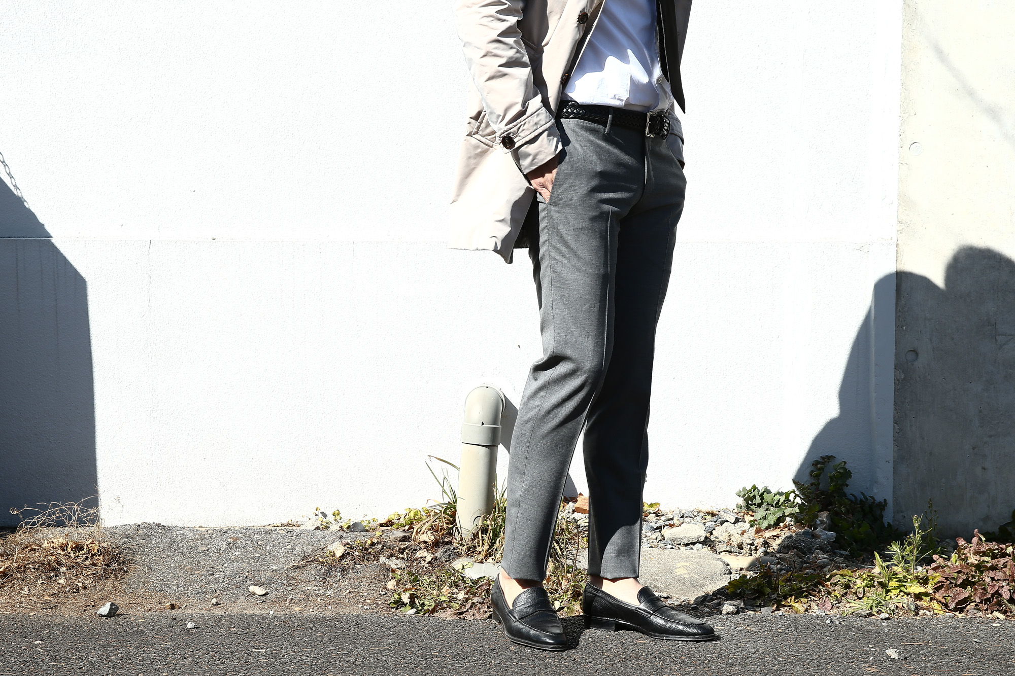 【PT01 / ピーティーゼロウーノ】 BUSINESS SUPER SLIM FIT (スーパースリムフィット) ストレッチ トロピカル サマーウール スラックス 【MEDIUM GRAY / ミディアムグレー・0240】 2018 春夏新作　pt01 ピーティー 愛知 名古屋 Alto e Diritto アルト エ デリット