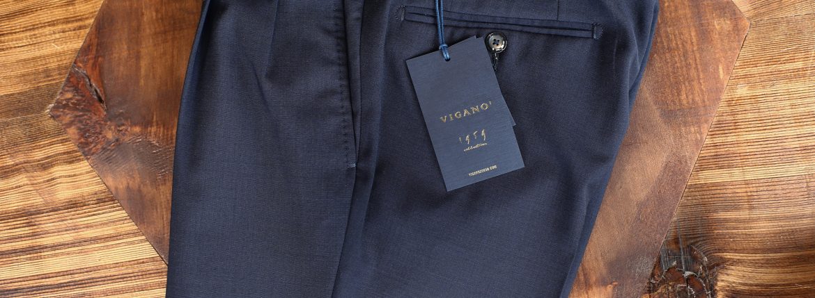 VIGANO (ヴィガーノ) WASHABLE SLACKS (ウォッシャブル スラックス) ウォッシャブル トロピカルウール テーパード 2プリーツ パンツ NAVY (ネイビー・880) 2018 春夏新作 vigano ヴィガーノ 愛知 名古屋 ZODIAC ゾディアック スラックス グレスラ ネイビースラックス