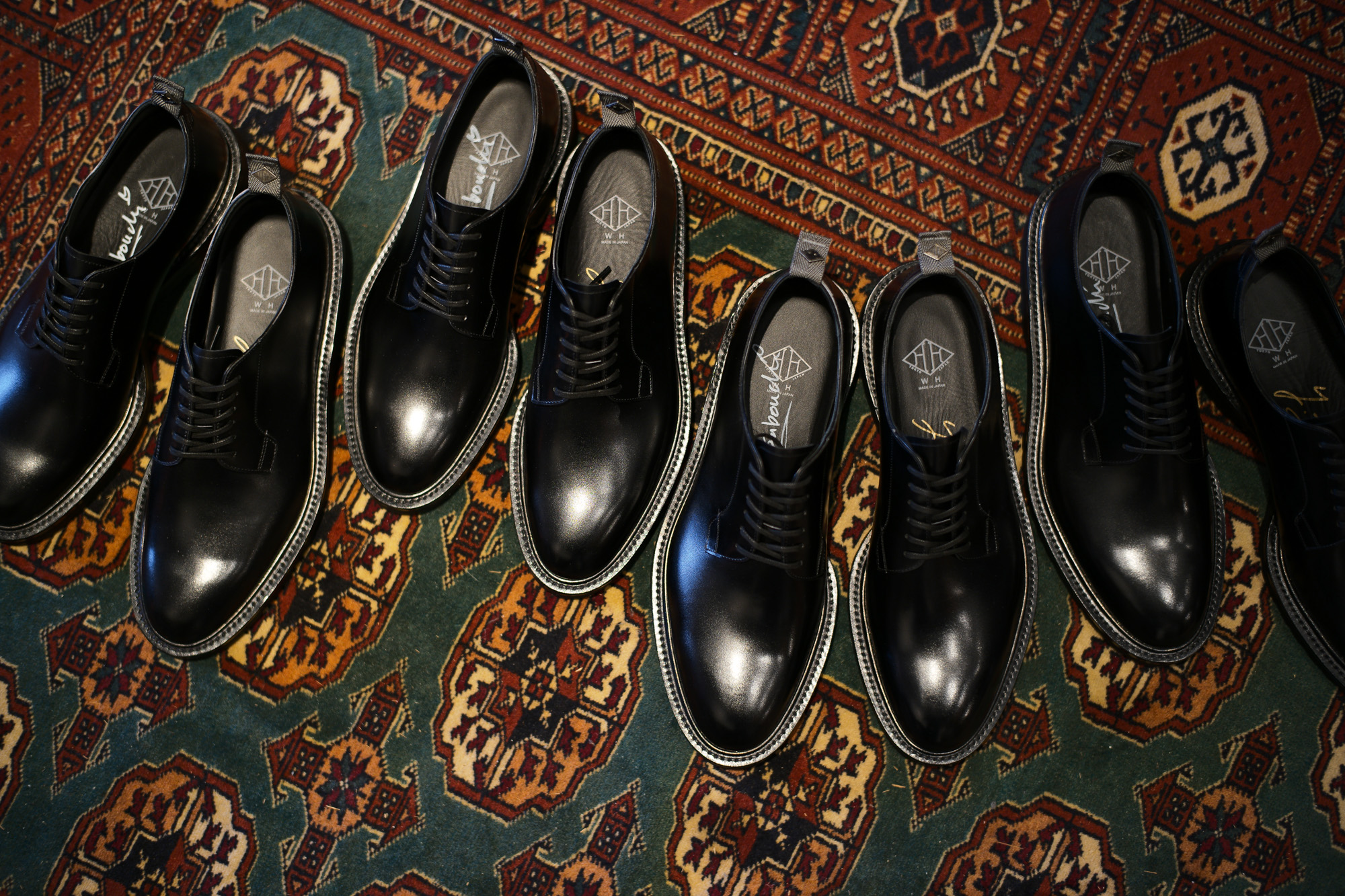 WH (ダブルエイチ) 【WH-0001】 Plane Toe Shoes (干場氏 スペシャル モデル) Cruise Last (クルーズラスト) ANNONAY Vocalou Calf Leather プレーントゥシューズ BLACK (ブラック) MADE IN JAPAN(日本製) 2018 春夏新作   【干場氏、坪内氏の直筆サイン入り】【Alto e Diritto限定 スペシャルアイテム】  wh 干場さん 干場スペシャル FORZASTYLE フォルザスタイル 愛知 名古屋 Alto e Diritto アルト エ デリット