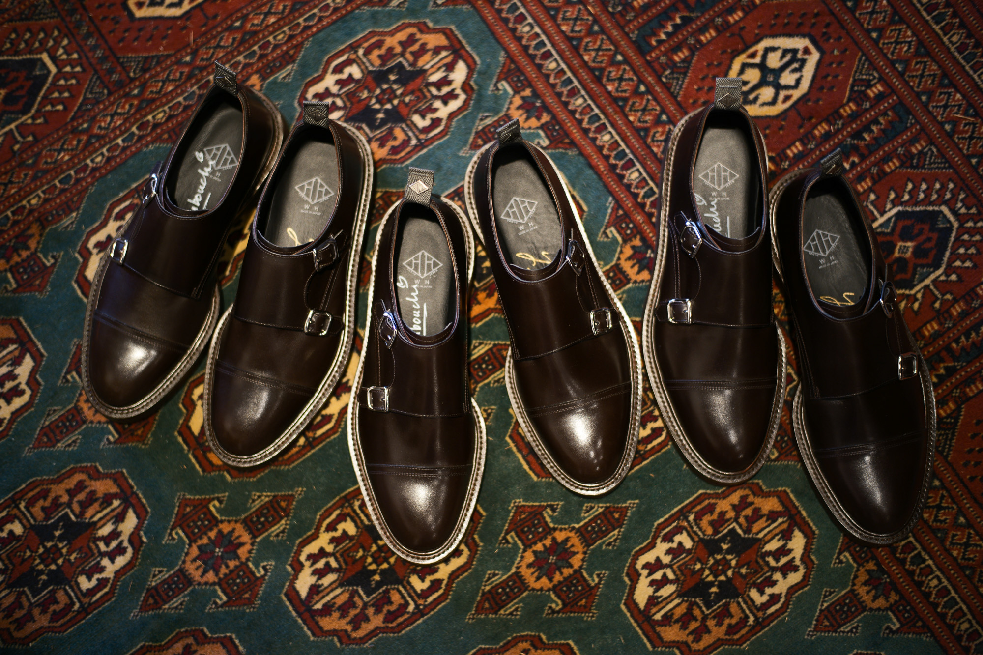 WH (ダブルエイチ) 【WH-0300(WHS-0300)】 Double Monk Strap Shoes (干場氏 スペシャル モデル) Cruise Last (クルーズラスト) ダブルモンクストラップシューズ DARK BROWN (ダークブラウン) MADE IN JAPAN (日本製) 2018 春夏新作   【干場氏、坪内氏の直筆サイン入り】【Alto e Diritto限定 スペシャルアイテム】    wh 干場さん 干場スペシャル FORZASTYLE フォルザスタイル 愛知 名古屋 Alto e Diritto アルト エ デリット